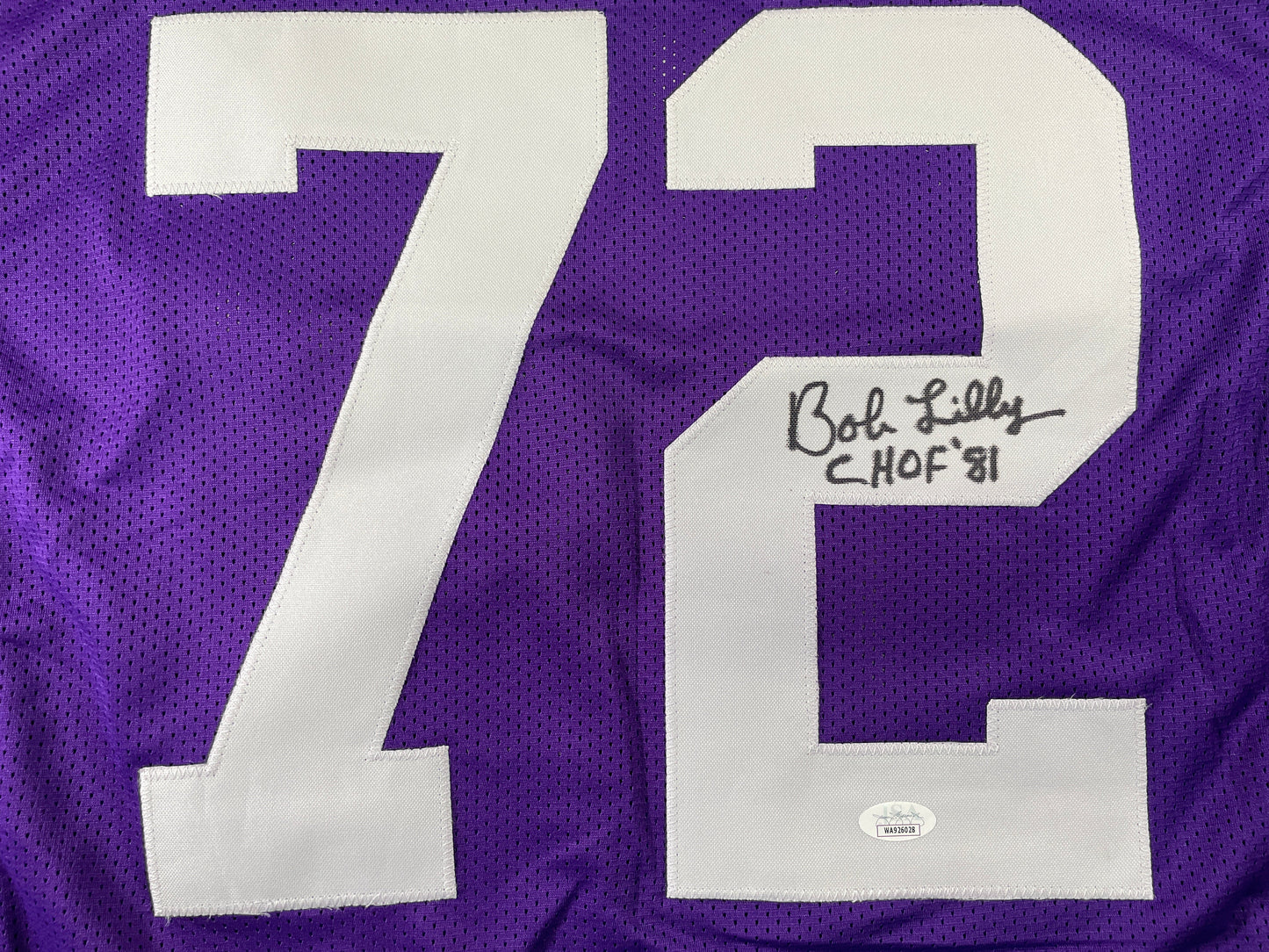 BOB LILLY TCU HORNED FROGS SIGNED STAT JERSEY w/CHOF 81 Dallas Cowboys JSA