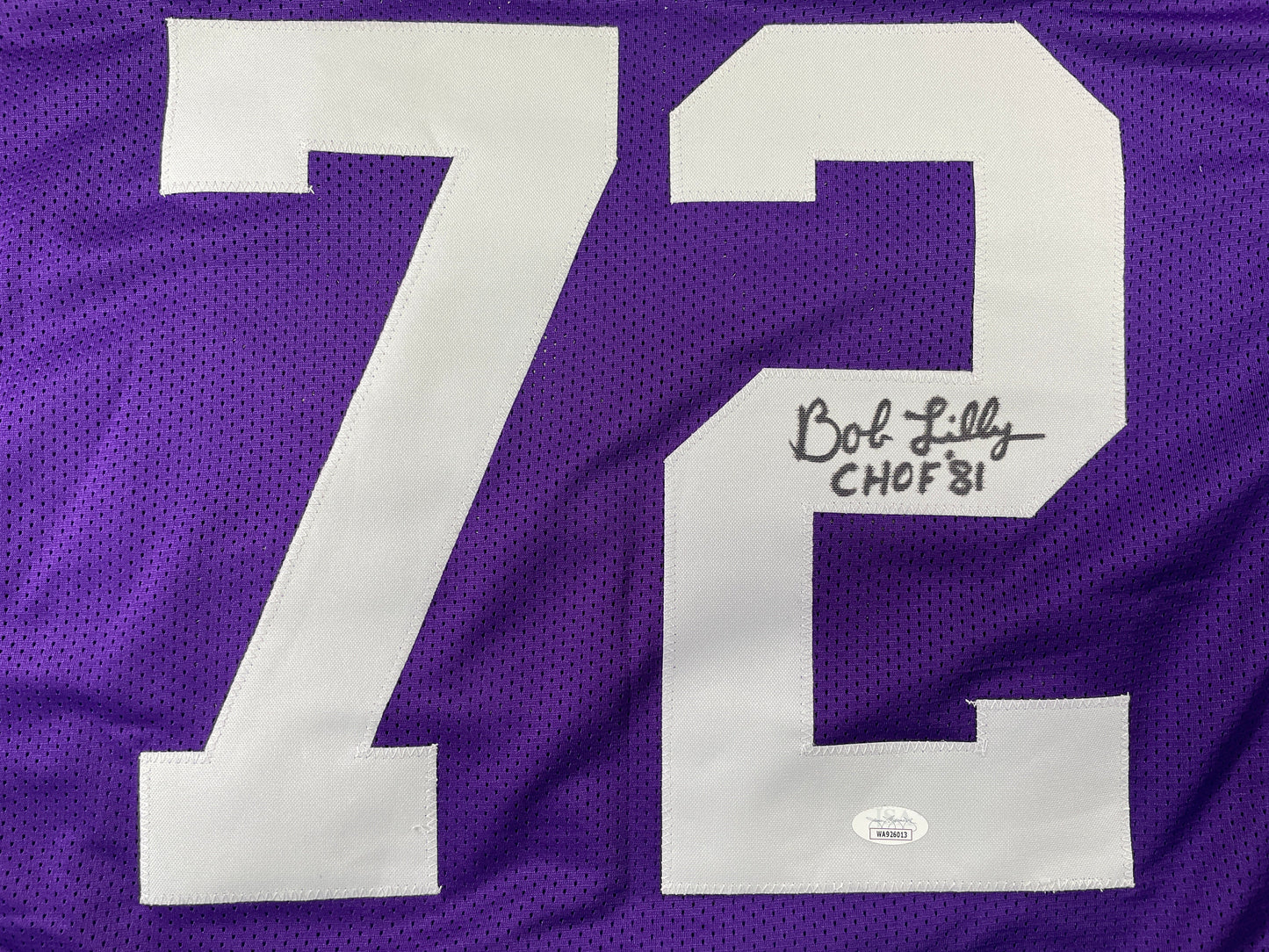 BOB LILLY TCU HORNED FROGS SIGNED STAT JERSEY w/CHOF 81 Dallas Cowboys JSA