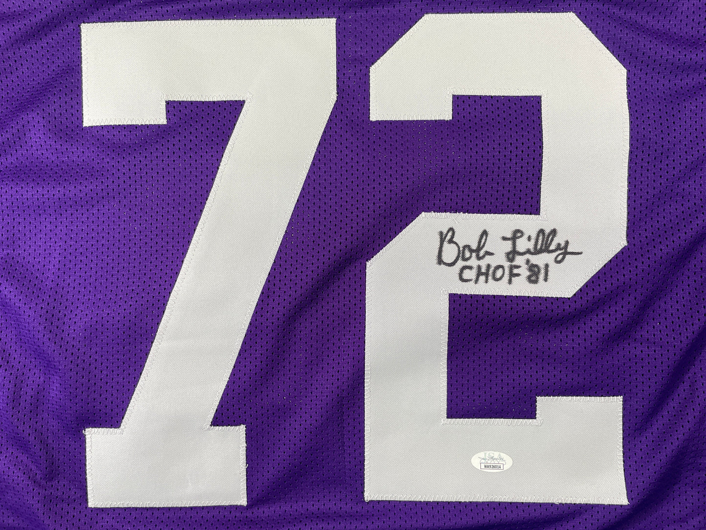 BOB LILLY TCU HORNED FROGS SIGNED STAT JERSEY w/CHOF 81 Dallas Cowboys JSA