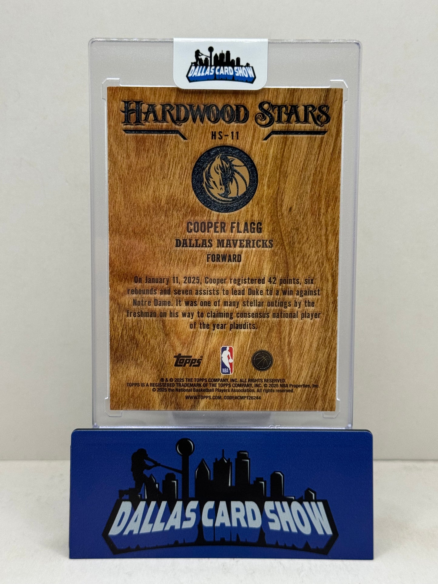 2025-26 Topps #HS-11 Cooper Flagg Hardwood Stars Rookie RC SSP