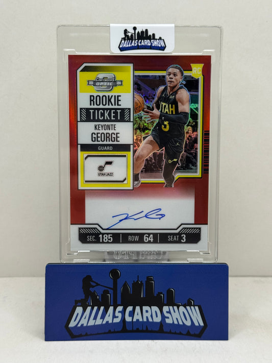 2023-24 Panini Contenders Optic #130 Keynote George Rookie Ticket Red Autograph /99