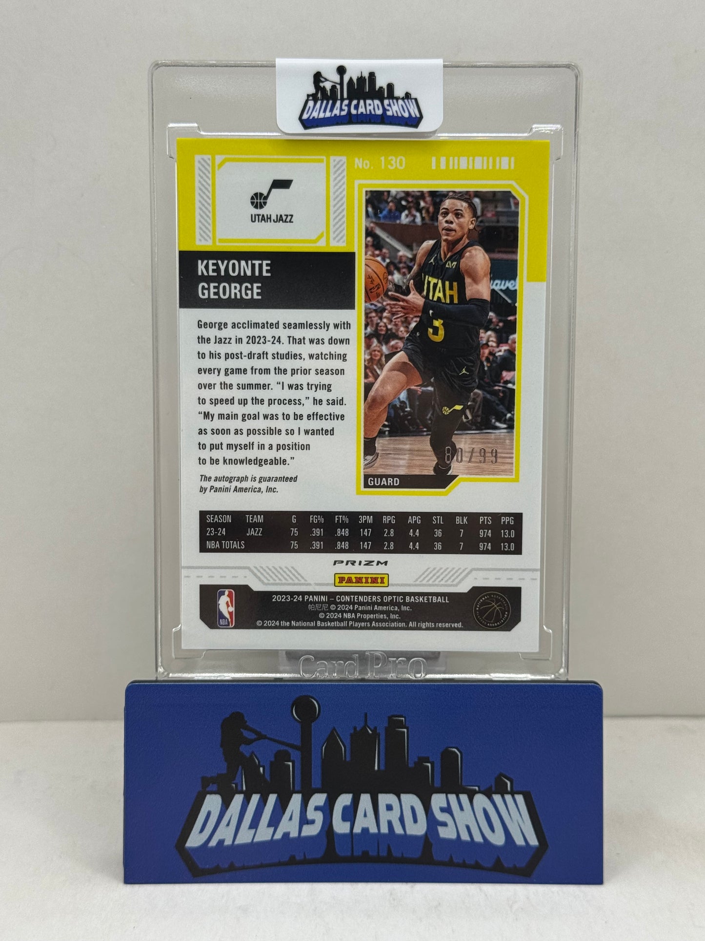 2023-24 Panini Contenders Optic #130 Keynote George Rookie Ticket Red Autograph /99