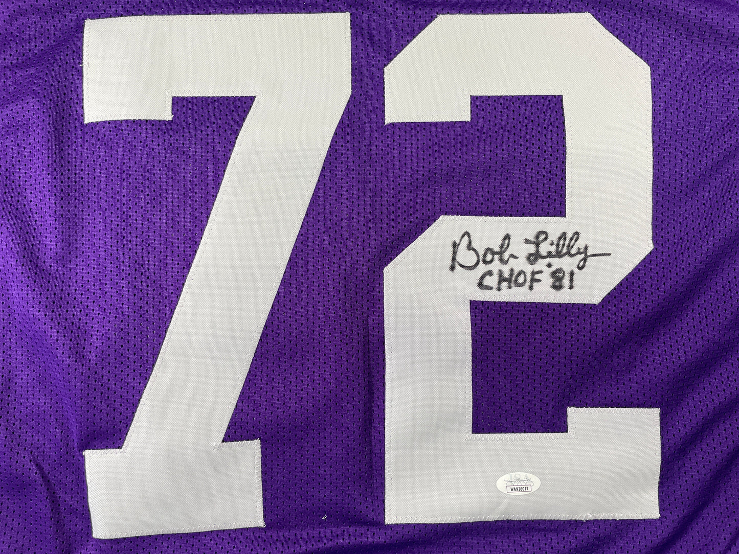 BOB LILLY TCU HORNED FROGS SIGNED STAT JERSEY w/CHOF 81 Dallas Cowboys JSA