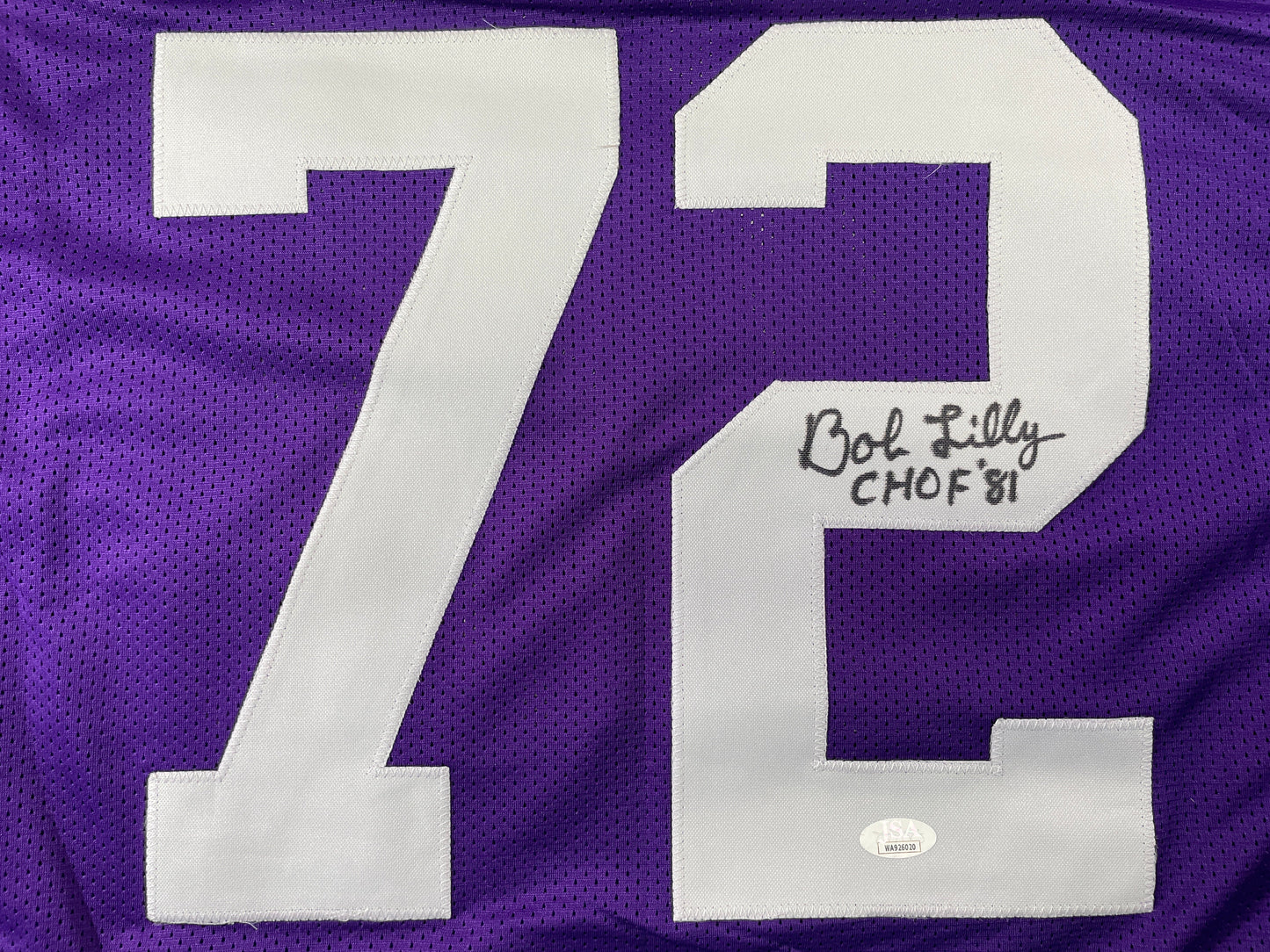 BOB LILLY TCU HORNED FROGS SIGNED STAT JERSEY w/CHOF 81 Dallas Cowboys JSA