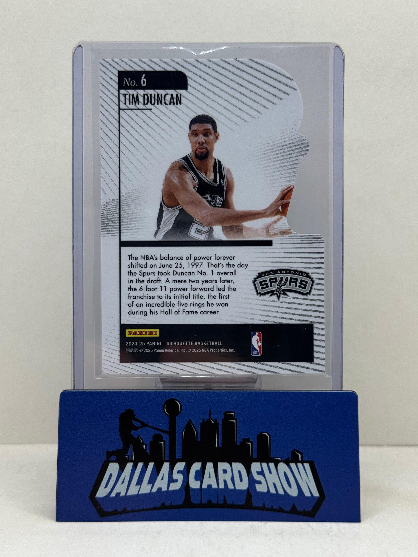 2024-25 Panini Silhouette Tim Duncan Hand Crafted Cracked Ice /25
