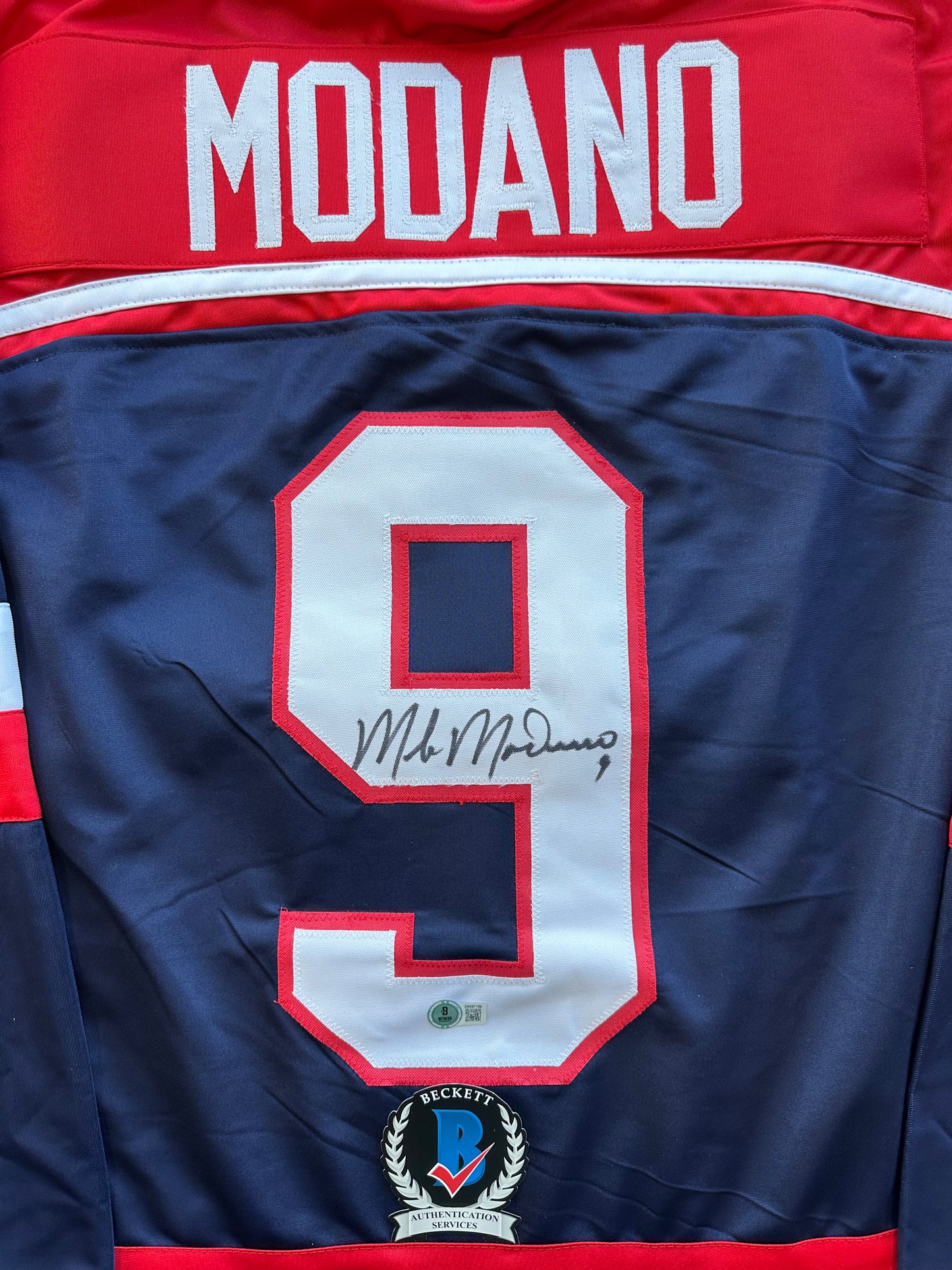 MIKE MODANO SIGNED BLUE RED HOCKEY JERSEY TEAM USA BAS COA