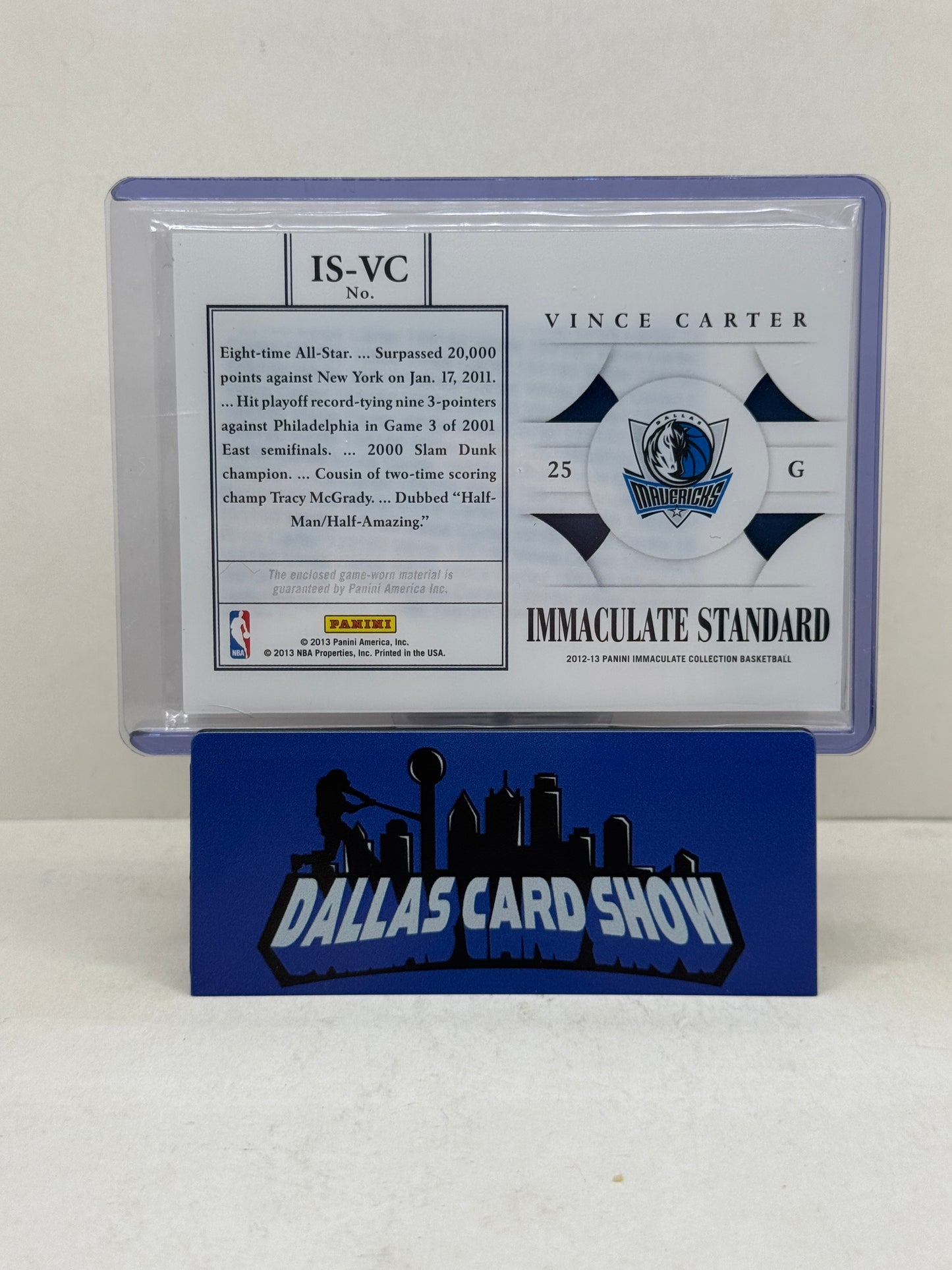 2013-14 Panini Immaculate #IS-VC Vince Carter Immaculate Standard Relic /75
