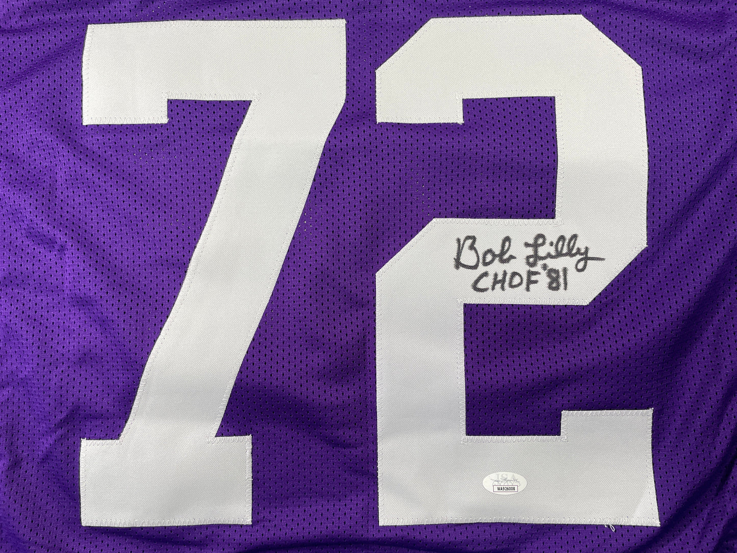 BOB LILLY TCU HORNED FROGS SIGNED STAT JERSEY w/CHOF 81 Dallas Cowboys JSA