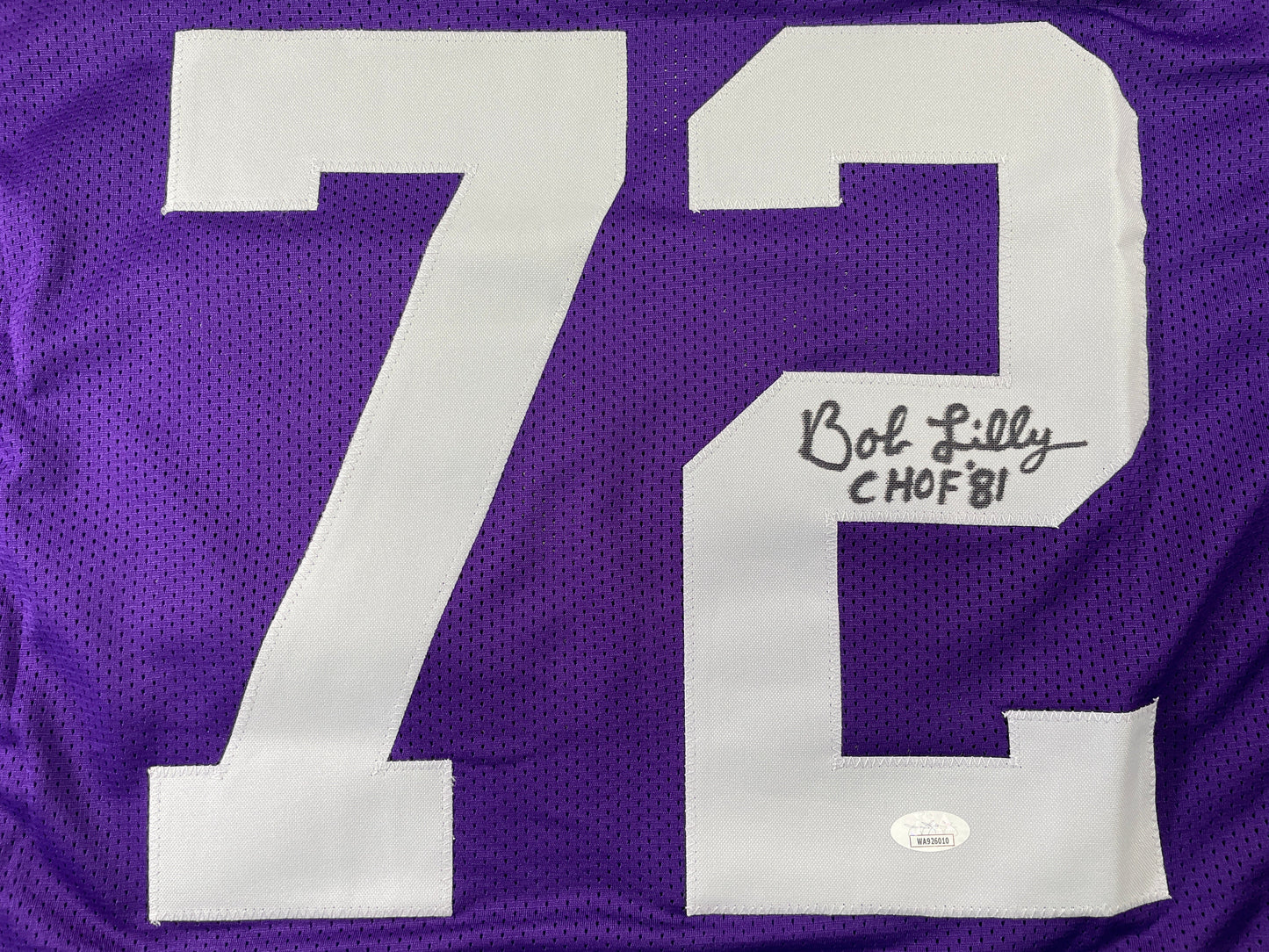 BOB LILLY TCU HORNED FROGS SIGNED STAT JERSEY w/CHOF 81 Dallas Cowboys JSA