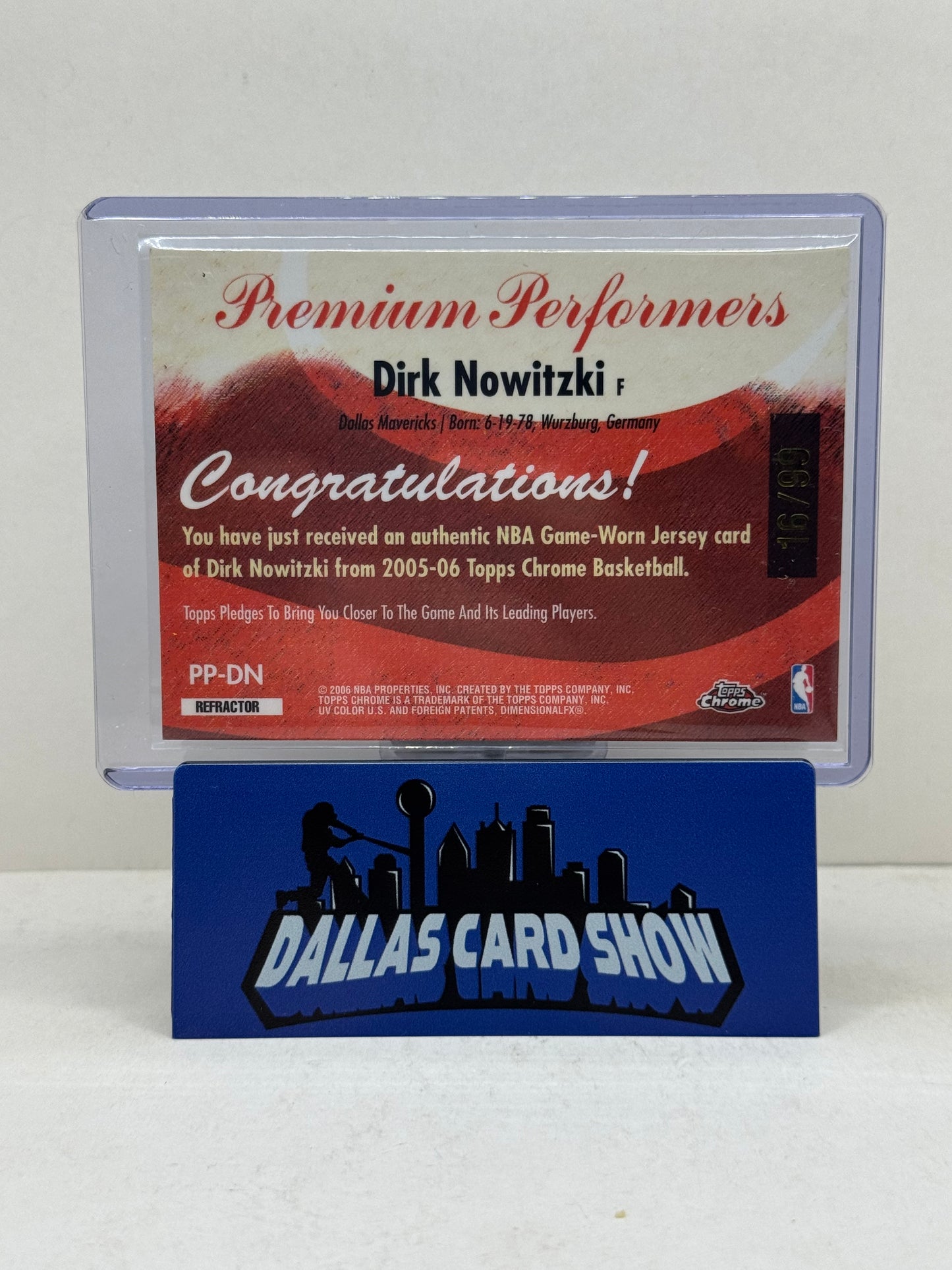 2006-07 Topps Chrome #PP-DN Dirk Nowitzki Premium Performers Relic /99