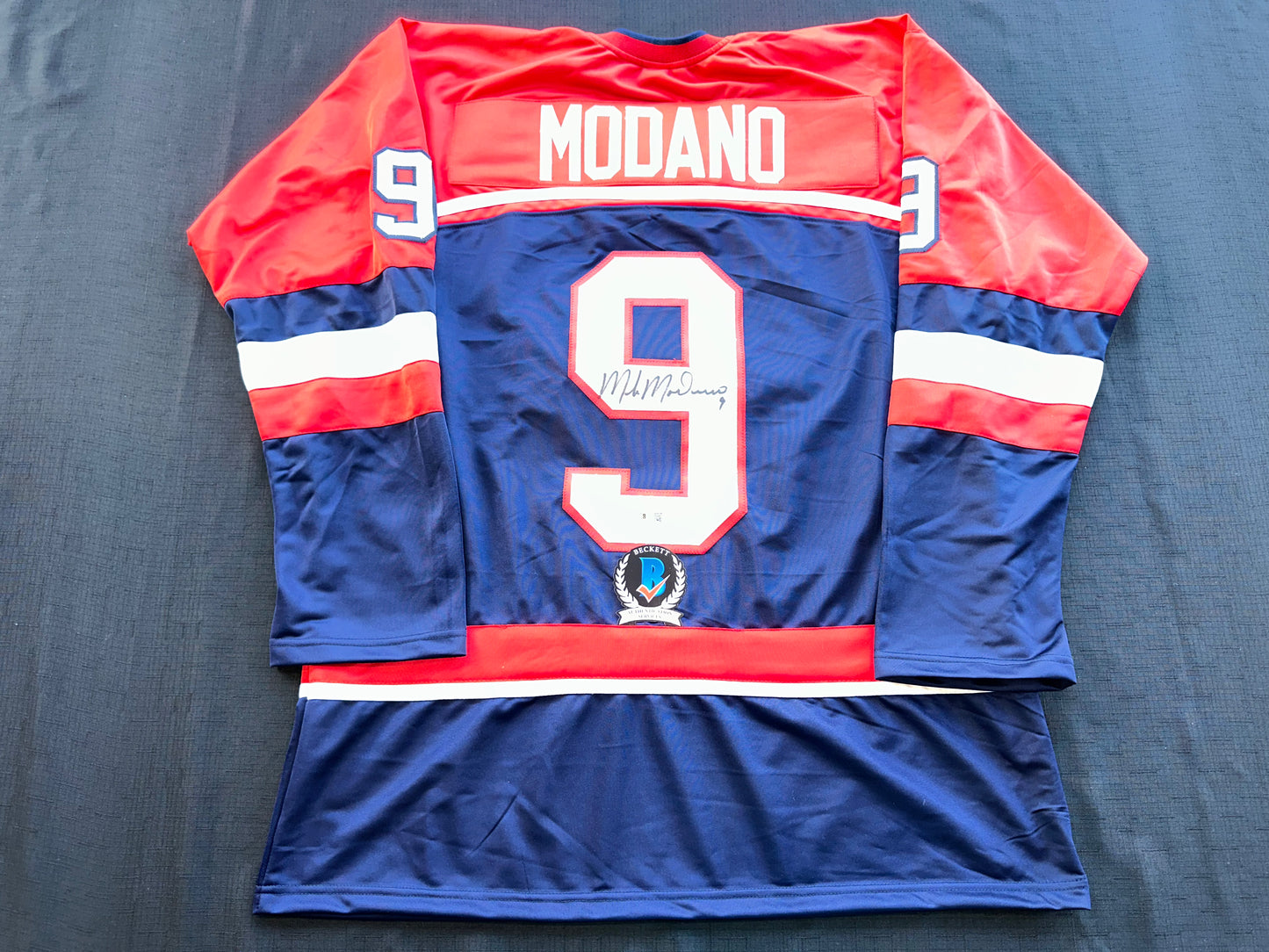 MIKE MODANO SIGNED BLUE RED HOCKEY JERSEY TEAM USA BAS COA
