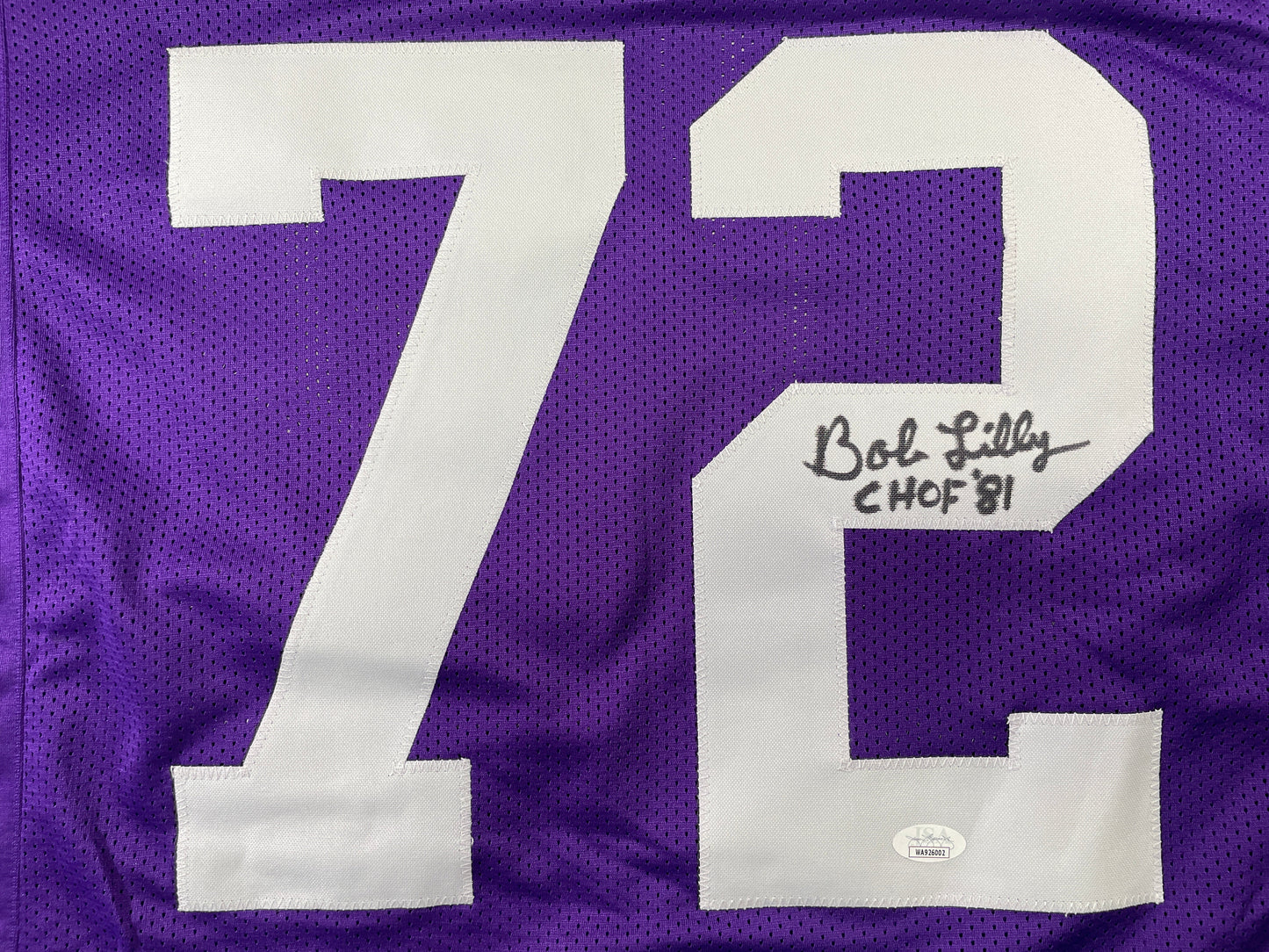 BOB LILLY TCU HORNED FROGS SIGNED JERSEY w/CHOF 81 Dallas Cowboys JSA