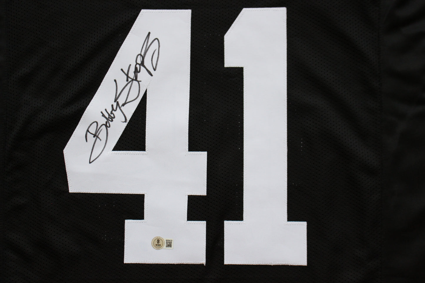 BOB STOOPS IOWA HAWKEYES SIGNED JERSEY Oklahoma OU Sooners BAS COA