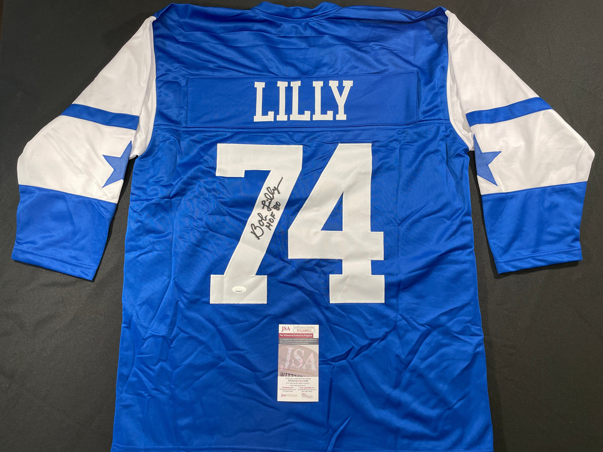 BOB LILLY DALLAS COWBOYS SIGNED Rookie Year JERSEY w/HOF80 TCU JSA