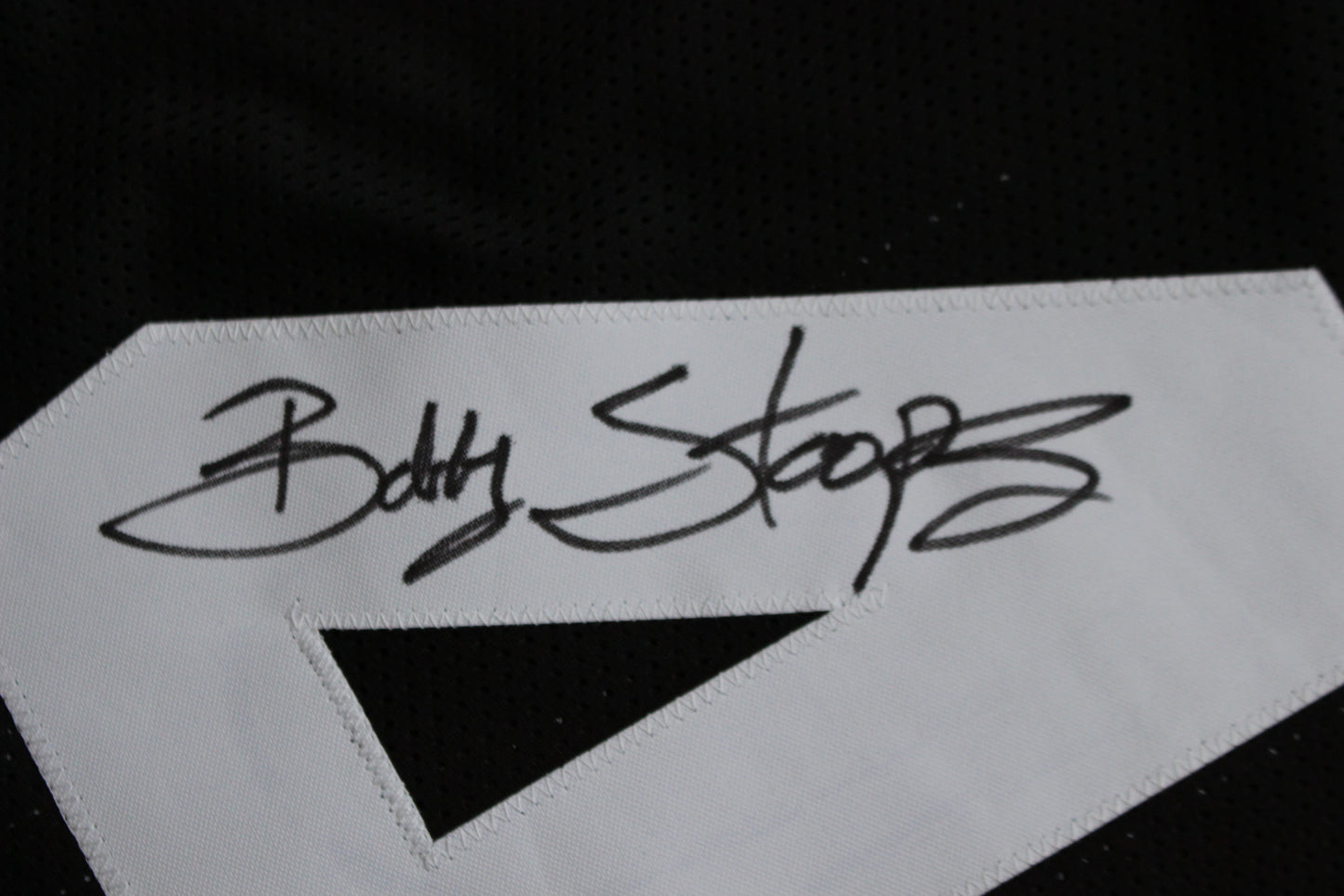 BOB STOOPS IOWA HAWKEYES SIGNED JERSEY Oklahoma OU Sooners BAS COA