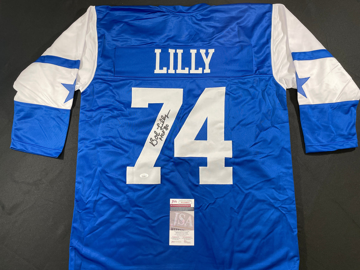 BOB LILLY DALLAS COWBOYS SIGNED Rookie Year JERSEY w/HOF80 TCU JSA