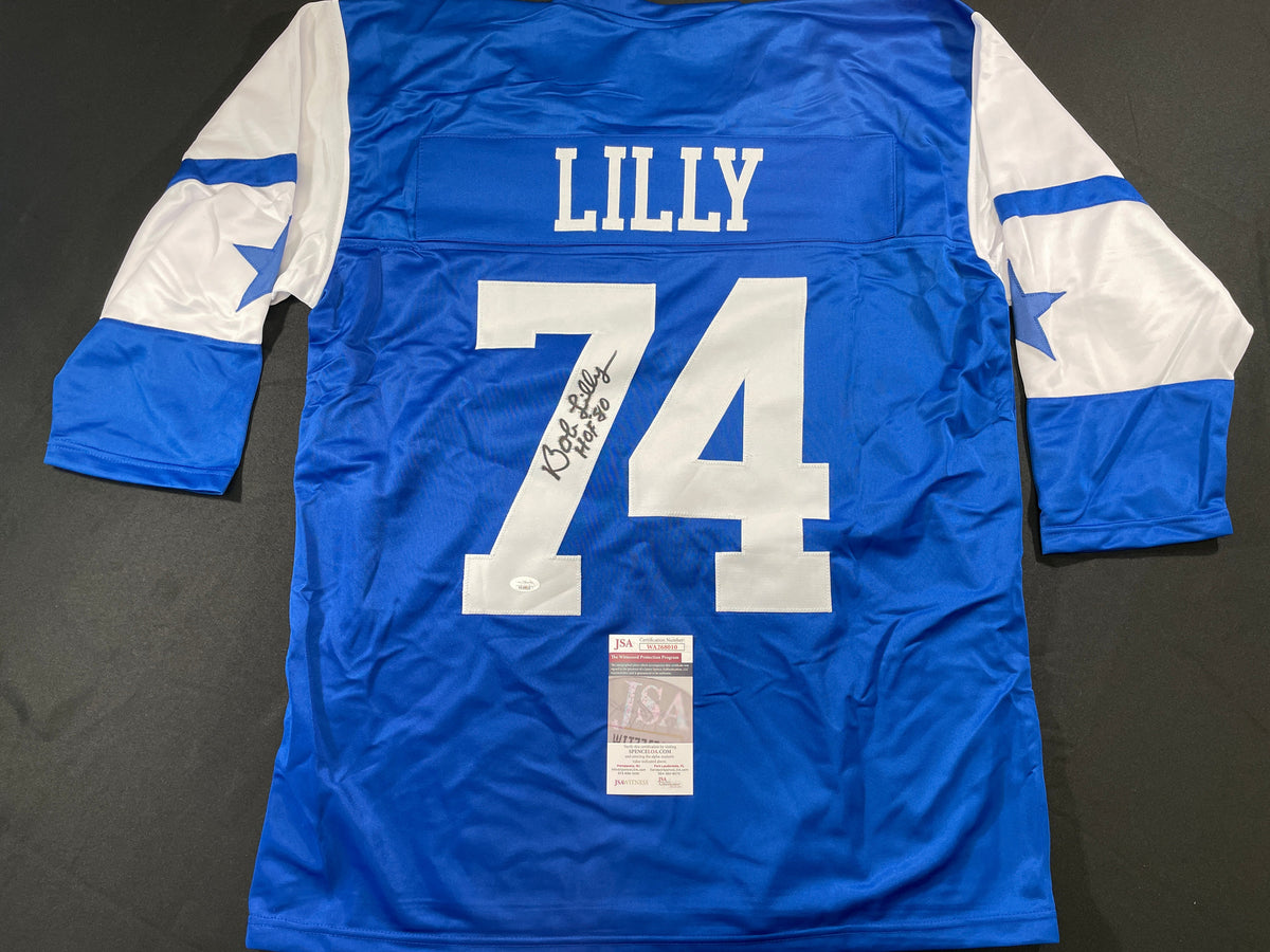 BOB LILLY DALLAS COWBOYS SIGNED Rookie Year JERSEY w/HOF80 TCU JSA