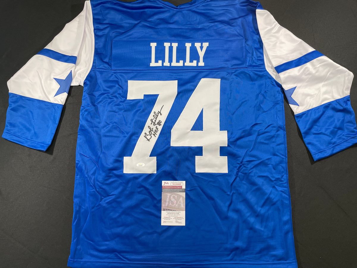 BOB LILLY DALLAS COWBOYS SIGNED Rookie Year JERSEY w/HOF80 TCU JSA