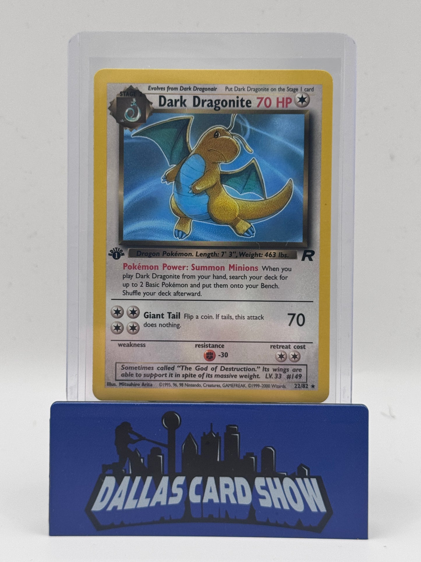2000 Pokemon - Dark Dragonite - 22/82 Team Rocket 1st Edition LP