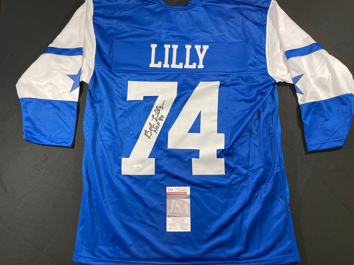 BOB LILLY DALLAS COWBOYS SIGNED Rookie Year JERSEY w/HOF80 TCU JSA