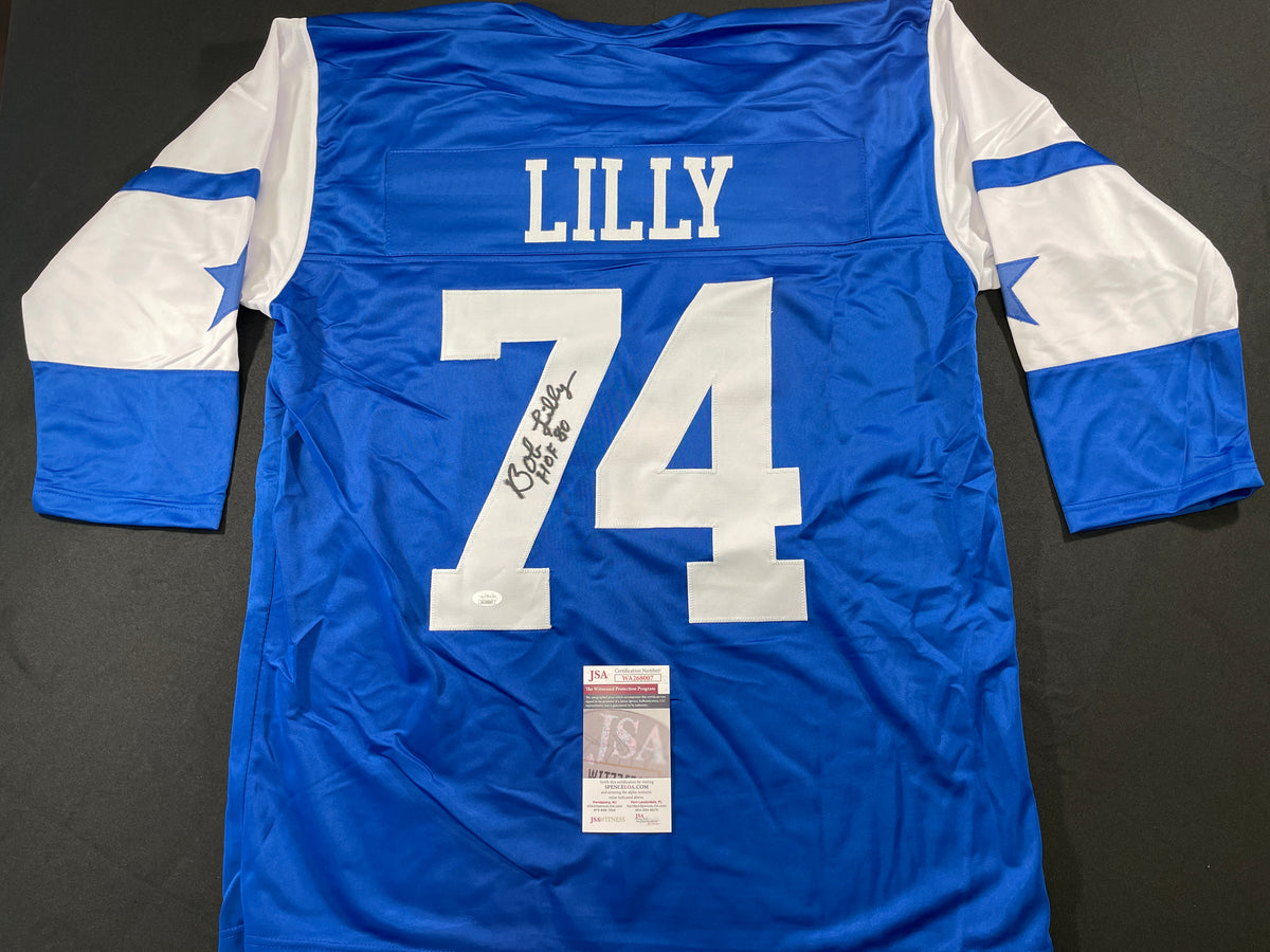 BOB LILLY DALLAS COWBOYS SIGNED Rookie Year JERSEY w/HOF80 TCU JSA