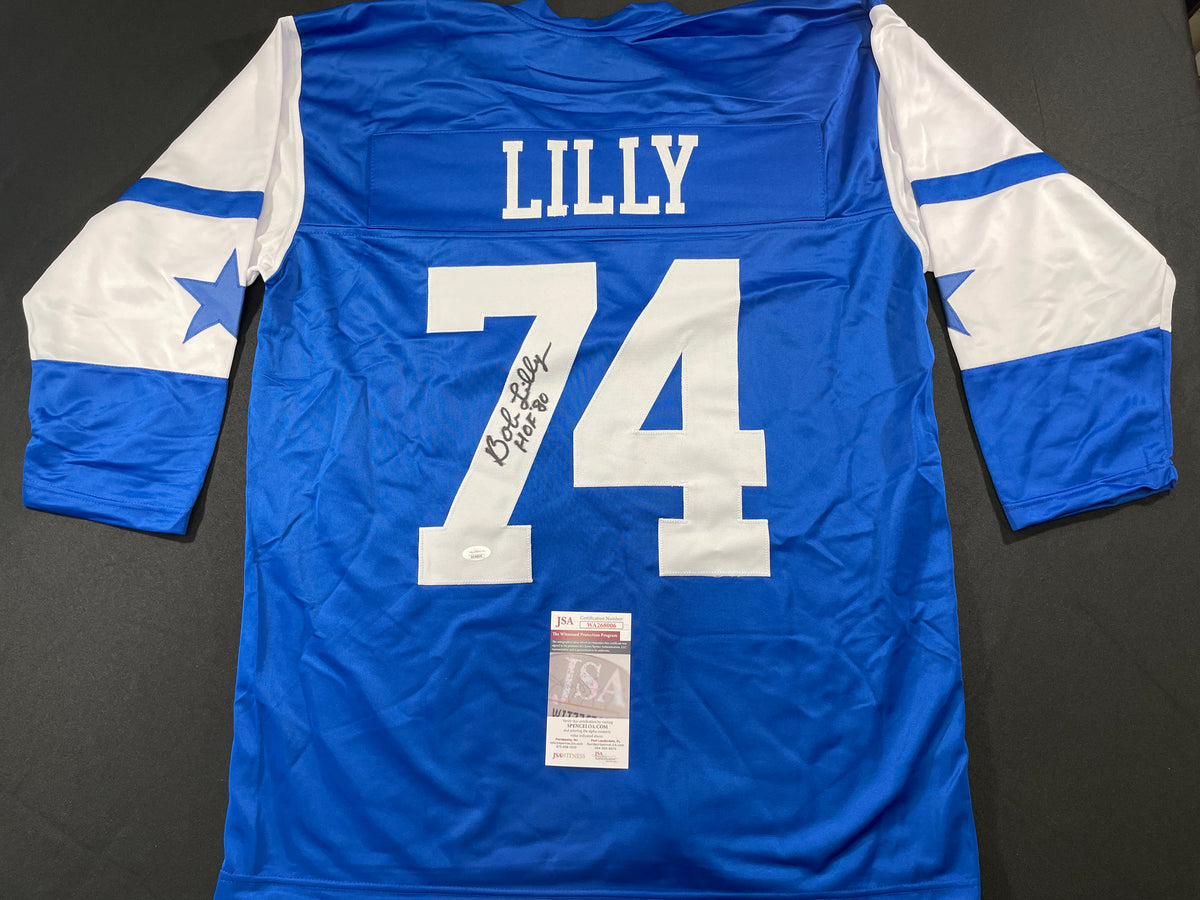 BOB LILLY DALLAS COWBOYS SIGNED Rookie Year JERSEY w/HOF80 TCU JSA