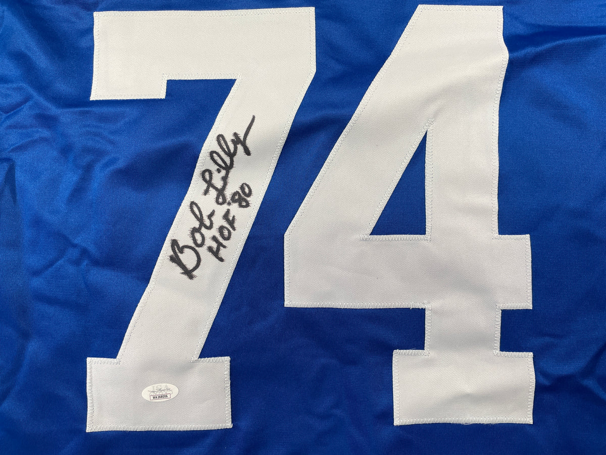 BOB LILLY DALLAS COWBOYS SIGNED Rookie Year JERSEY w/HOF80 TCU JSA