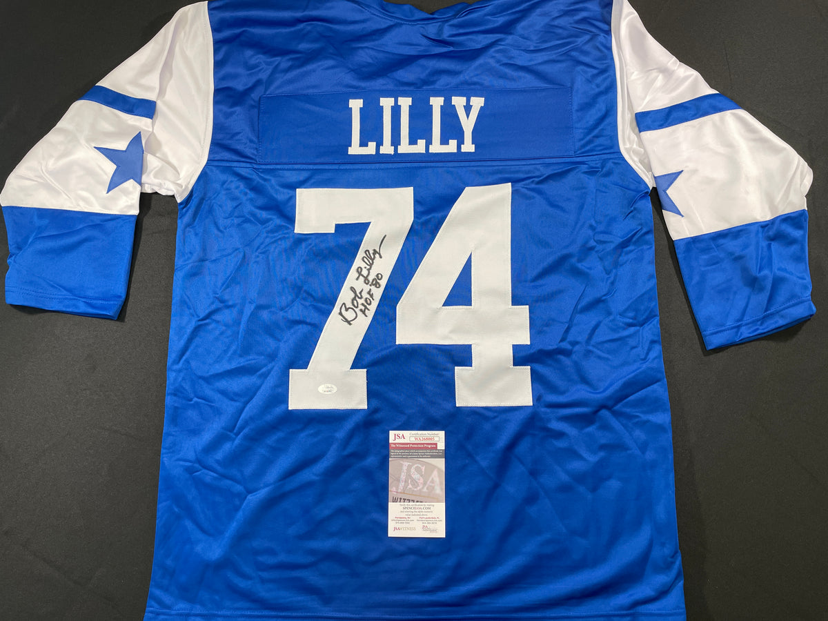 BOB LILLY DALLAS COWBOYS SIGNED Rookie Year JERSEY w/HOF80 TCU JSA