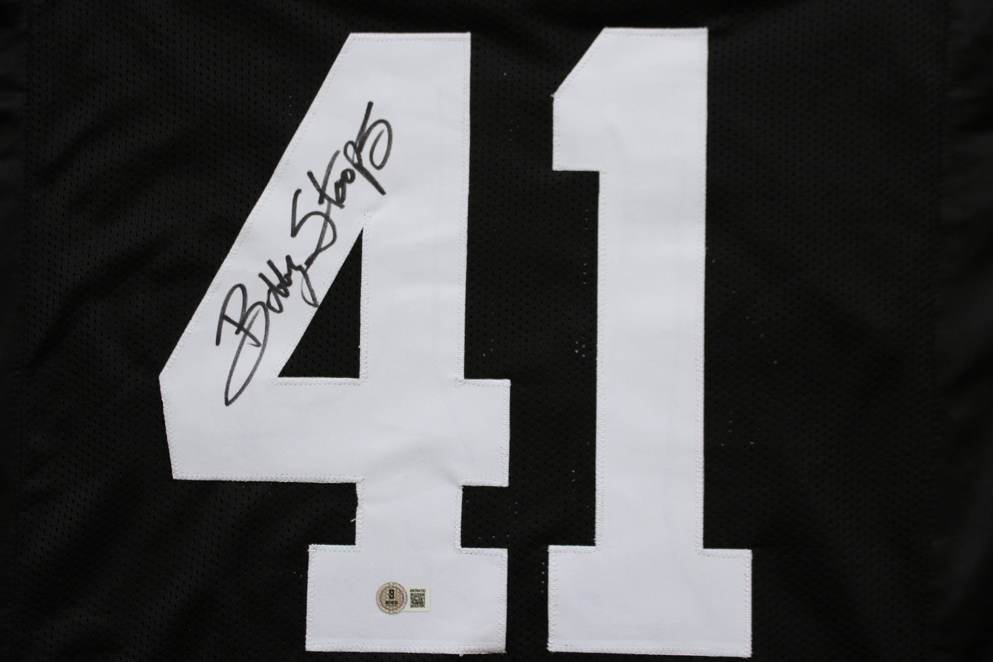 BOB STOOPS IOWA HAWKEYES SIGNED JERSEY Oklahoma OU Sooners BAS COA