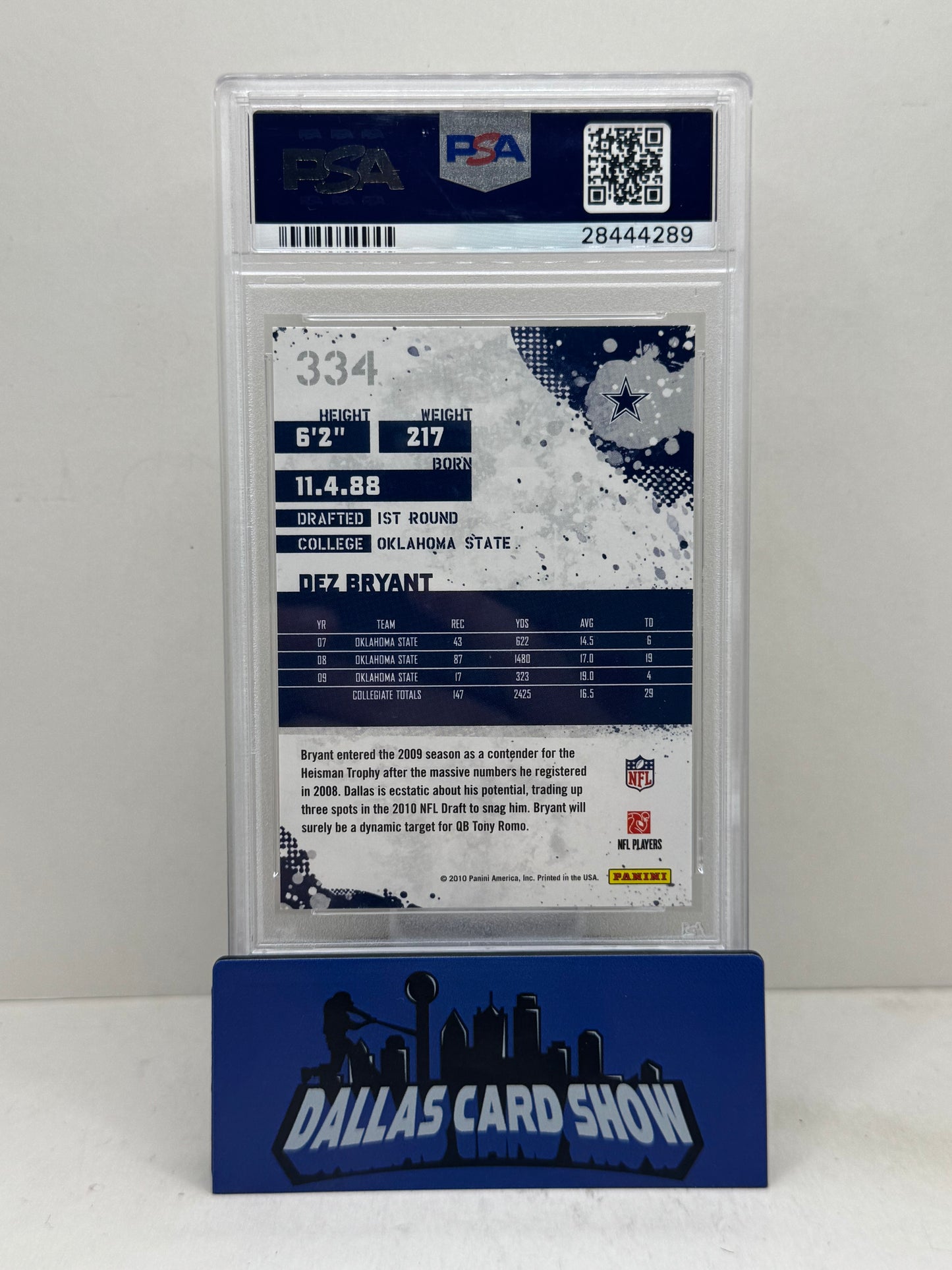 2010 Score #334 Dez Bryant Rookie RC PSA 10