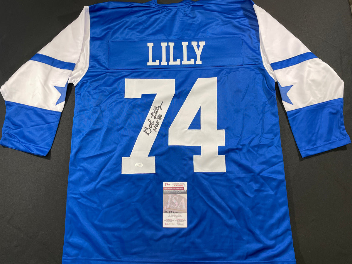 BOB LILLY DALLAS COWBOYS SIGNED Rookie Year JERSEY w/HOF80 TCU JSA