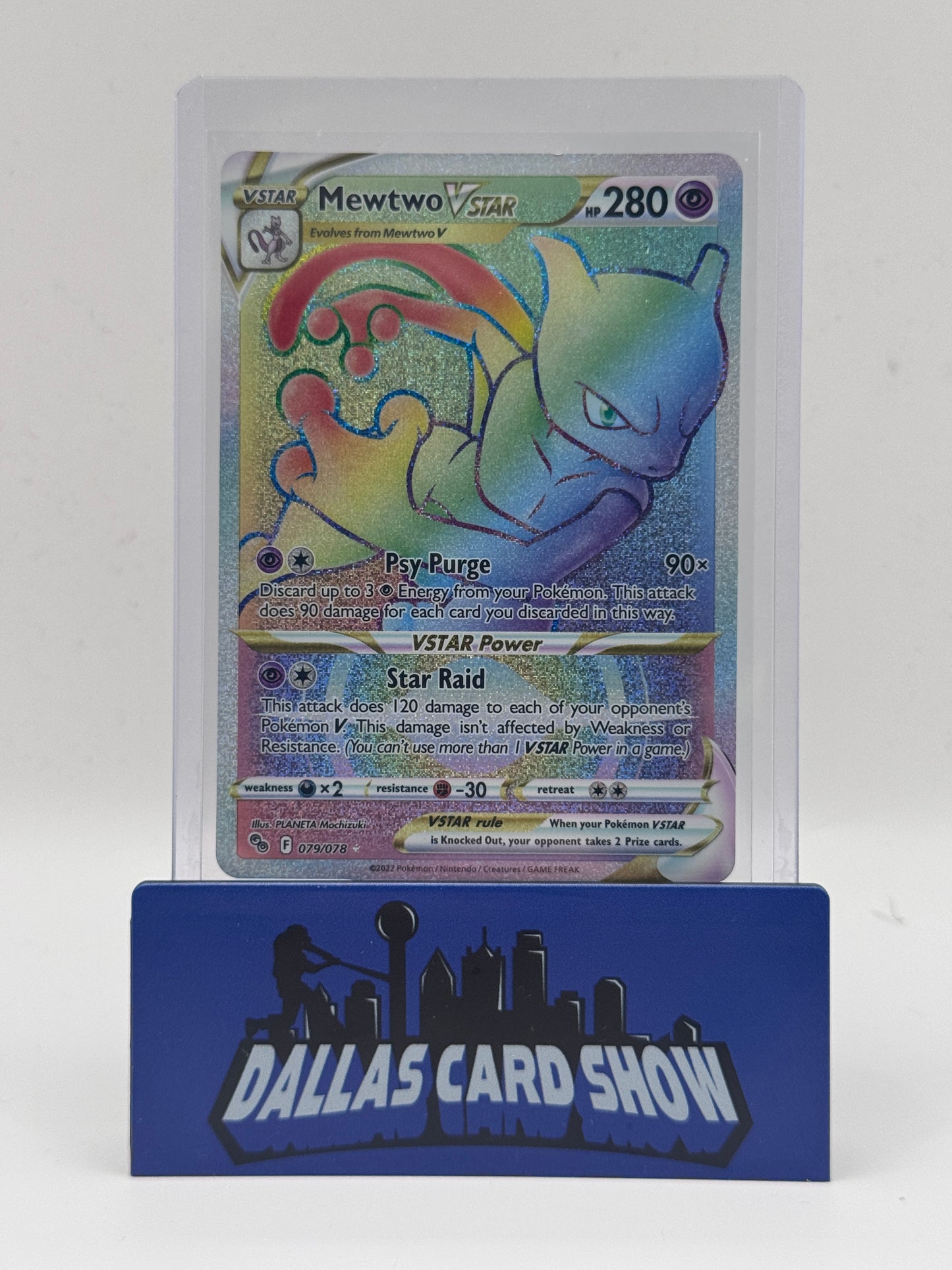 2022 Pokemon - Mewtwo VSTAR (Rainbow Secret) - 079/078 Pokemon GO NM