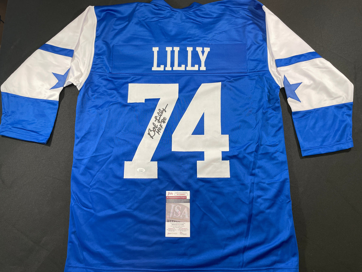 BOB LILLY DALLAS COWBOYS SIGNED Rookie Year JERSEY w/HOF80 TCU JSA