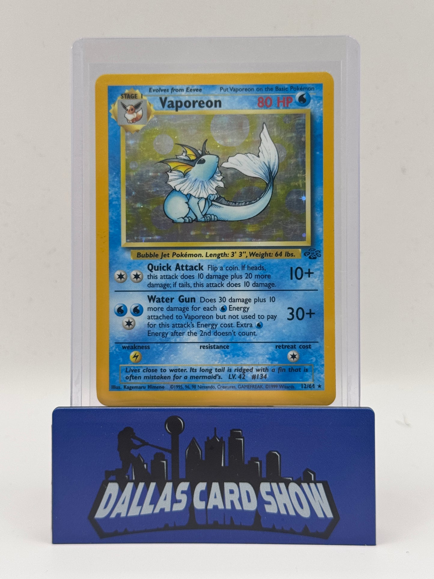 1999 Pokemon - Vaporeon (Holo) - 12/62 Fossil LP