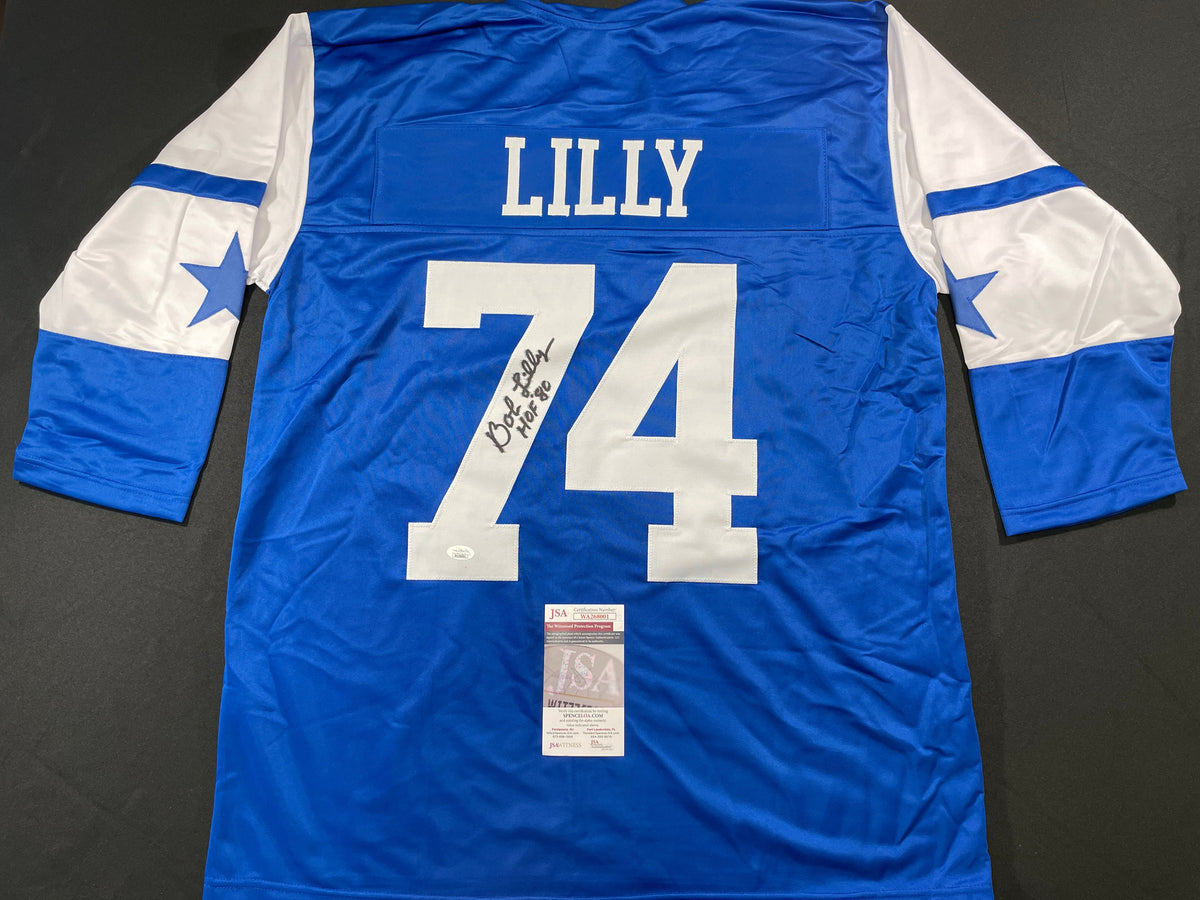 BOB LILLY DALLAS COWBOYS SIGNED Rookie Year JERSEY w/HOF80 TCU JSA
