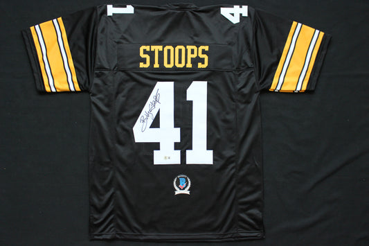 BOB STOOPS IOWA HAWKEYES SIGNED JERSEY Oklahoma OU Sooners BAS COA