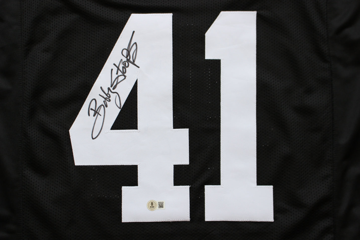 BOB STOOPS IOWA HAWKEYES SIGNED JERSEY Oklahoma OU Sooners BAS COA