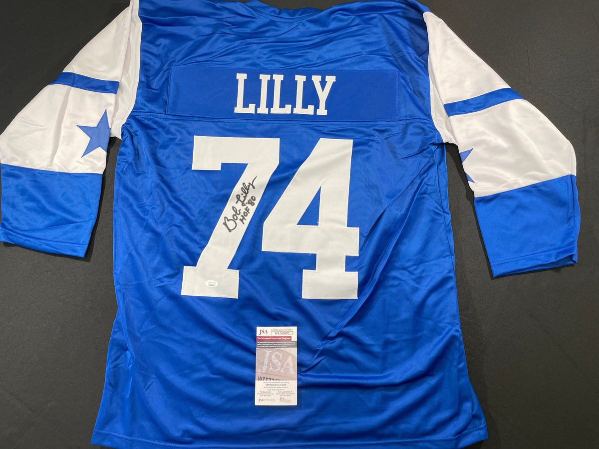BOB LILLY DALLAS COWBOYS SIGNED Rookie Year JERSEY w/HOF80 TCU JSA