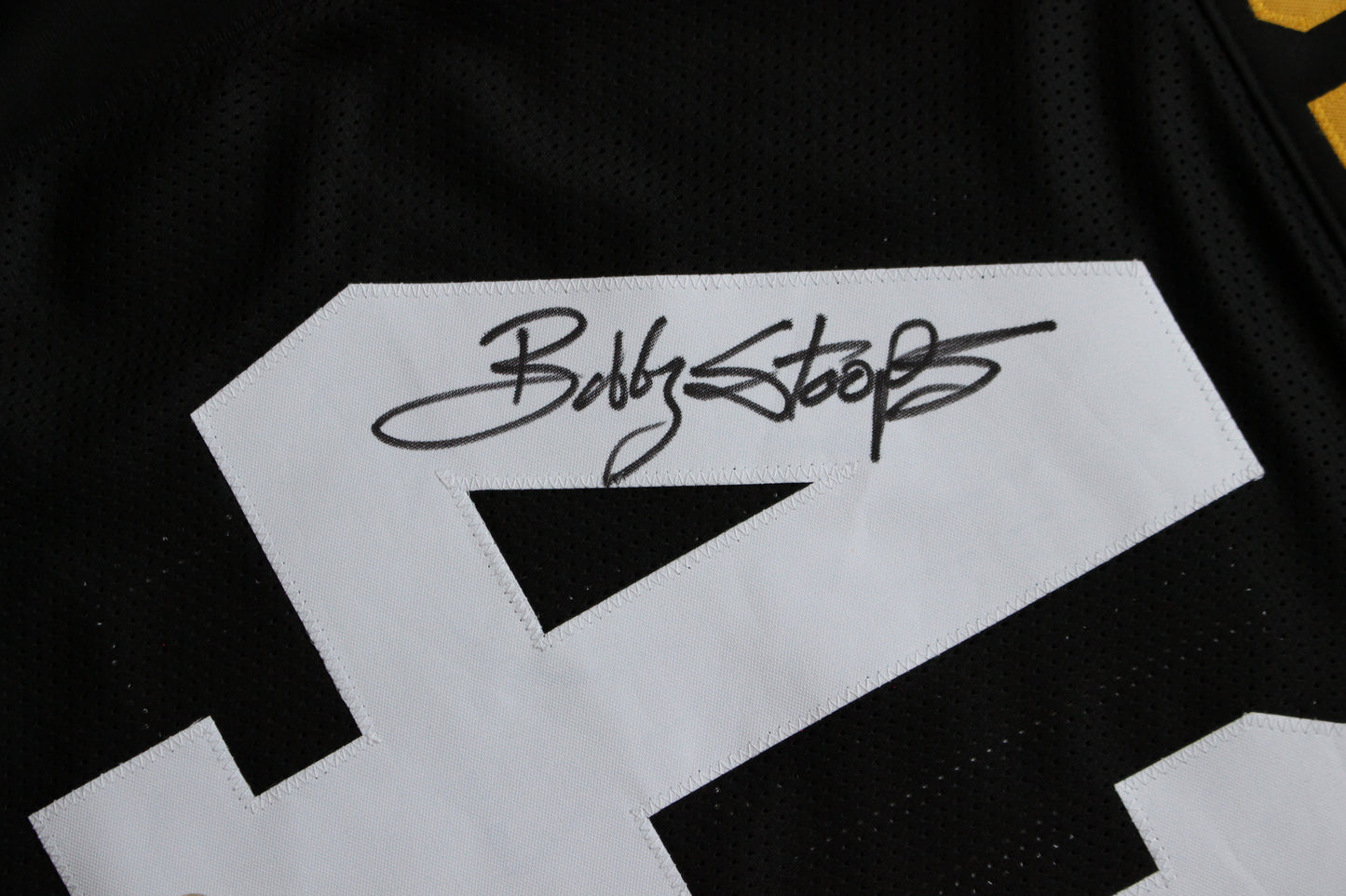 BOB STOOPS IOWA HAWKEYES SIGNED JERSEY Oklahoma OU Sooners BAS COA