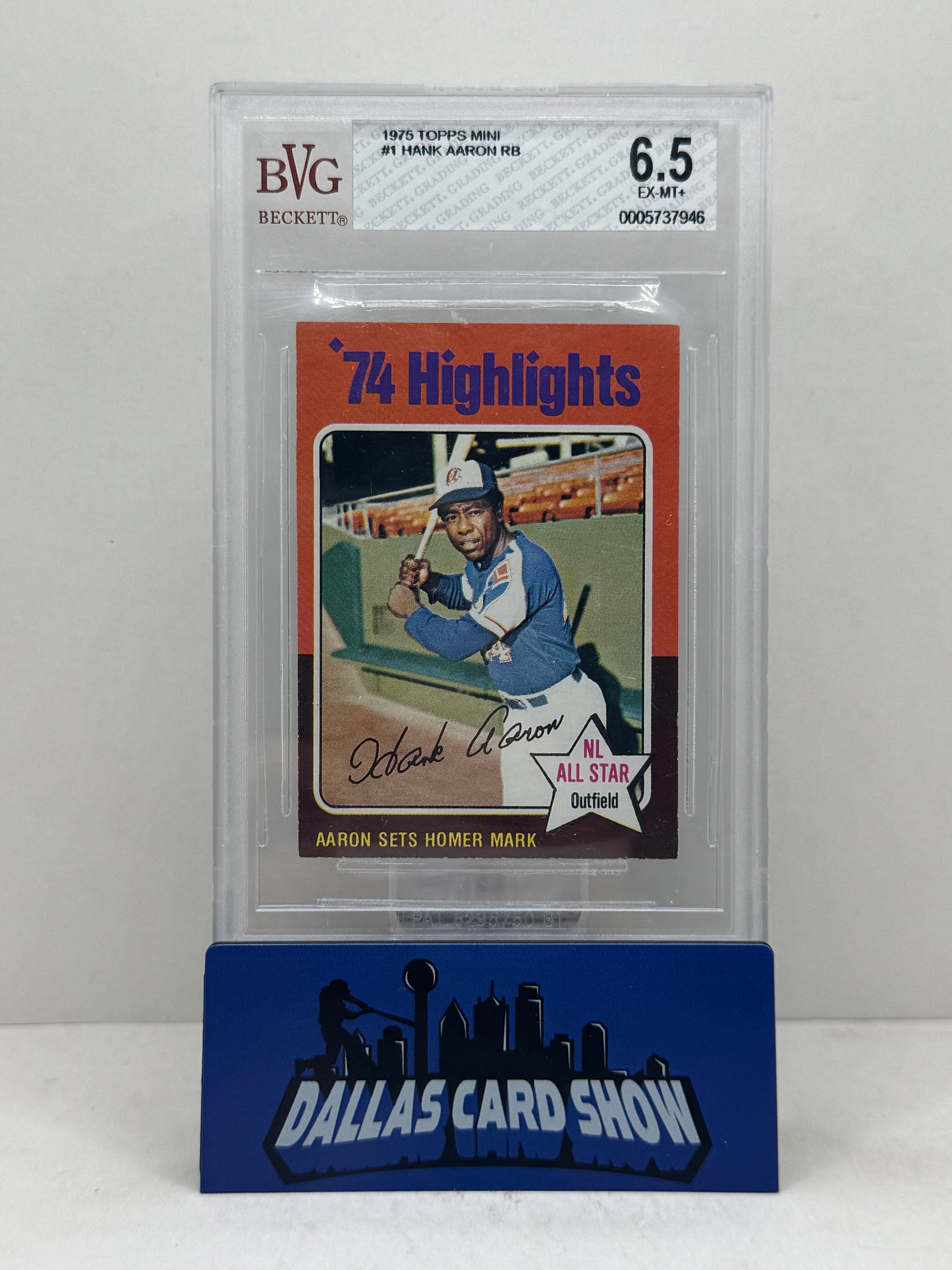 1975 Topps Mini #1 Hank Aaron RB BGS 6.5