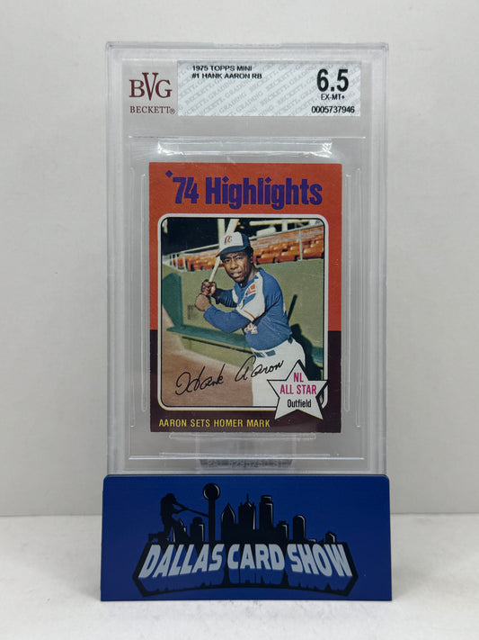 1975 Topps Mini #1 Hank Aaron RB BGS 6.5