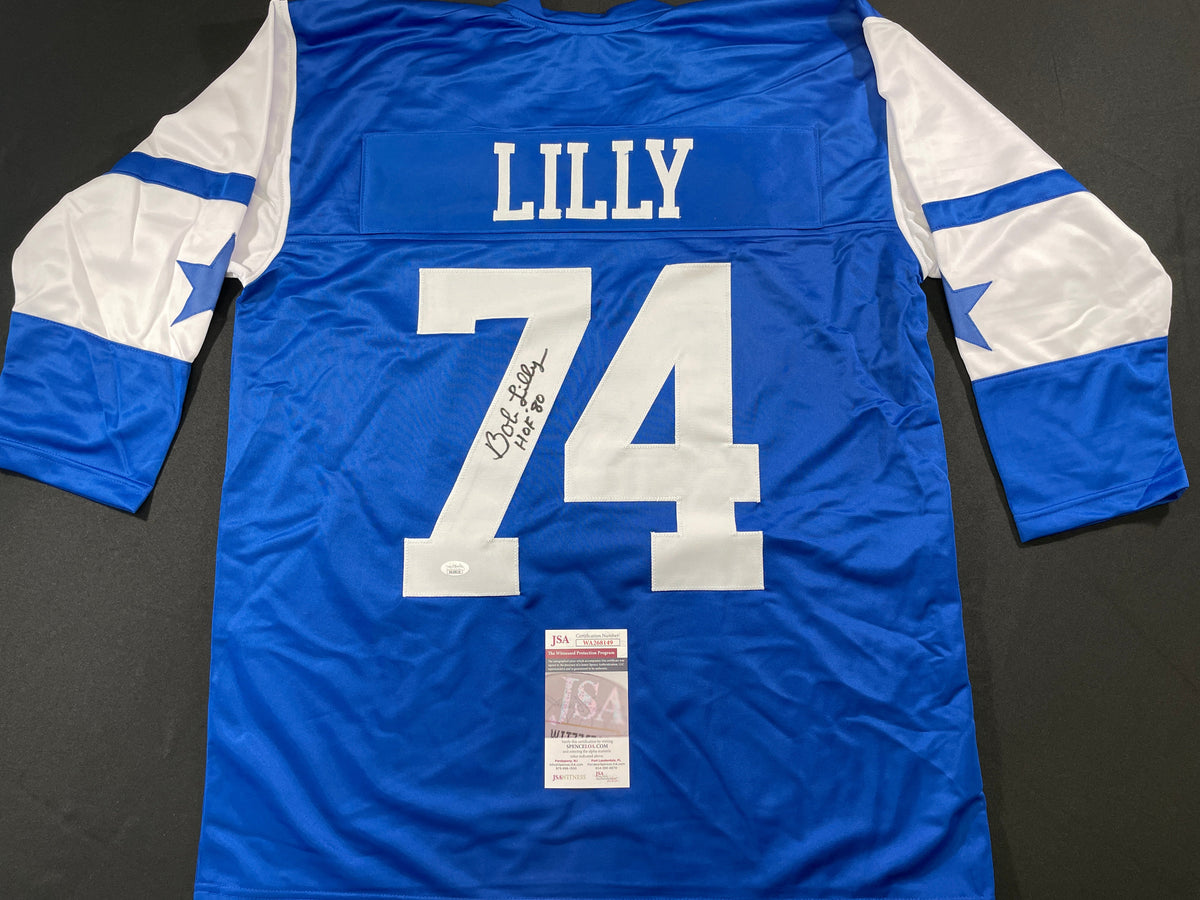 BOB LILLY DALLAS COWBOYS SIGNED Rookie Year JERSEY w/HOF80 TCU JSA