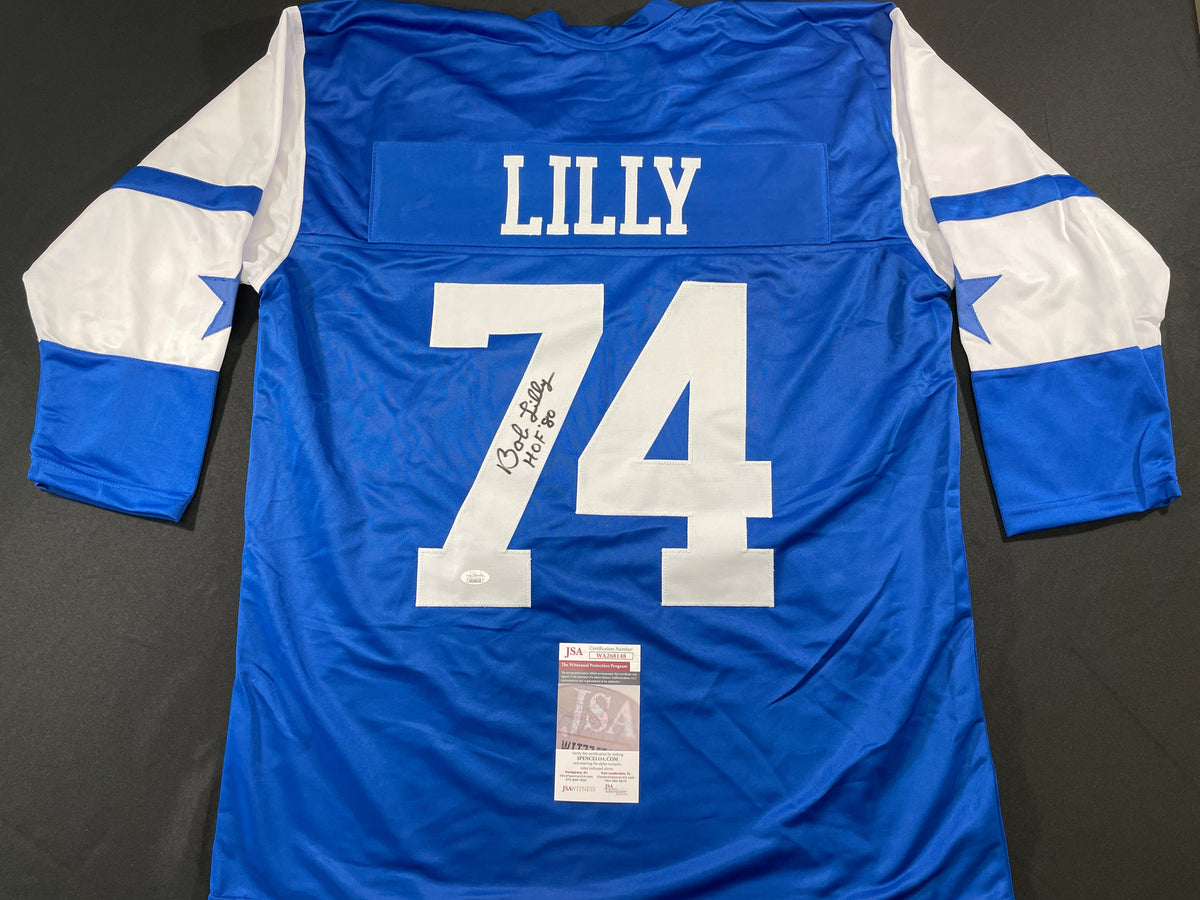BOB LILLY DALLAS COWBOYS SIGNED Rookie Year JERSEY w/HOF80 TCU JSA