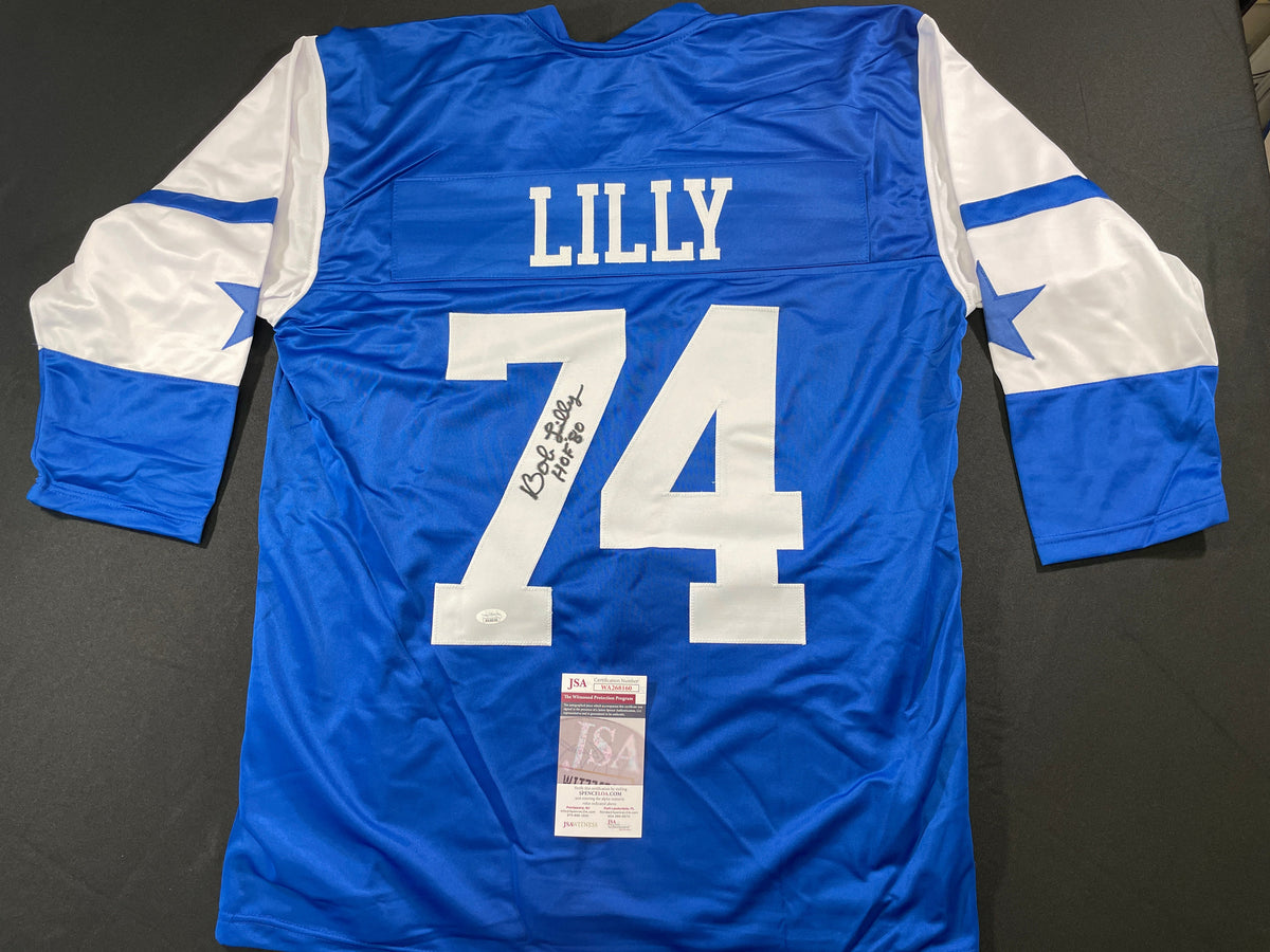 BOB LILLY DALLAS COWBOYS SIGNED Rookie Year JERSEY w/HOF80 TCU JSA