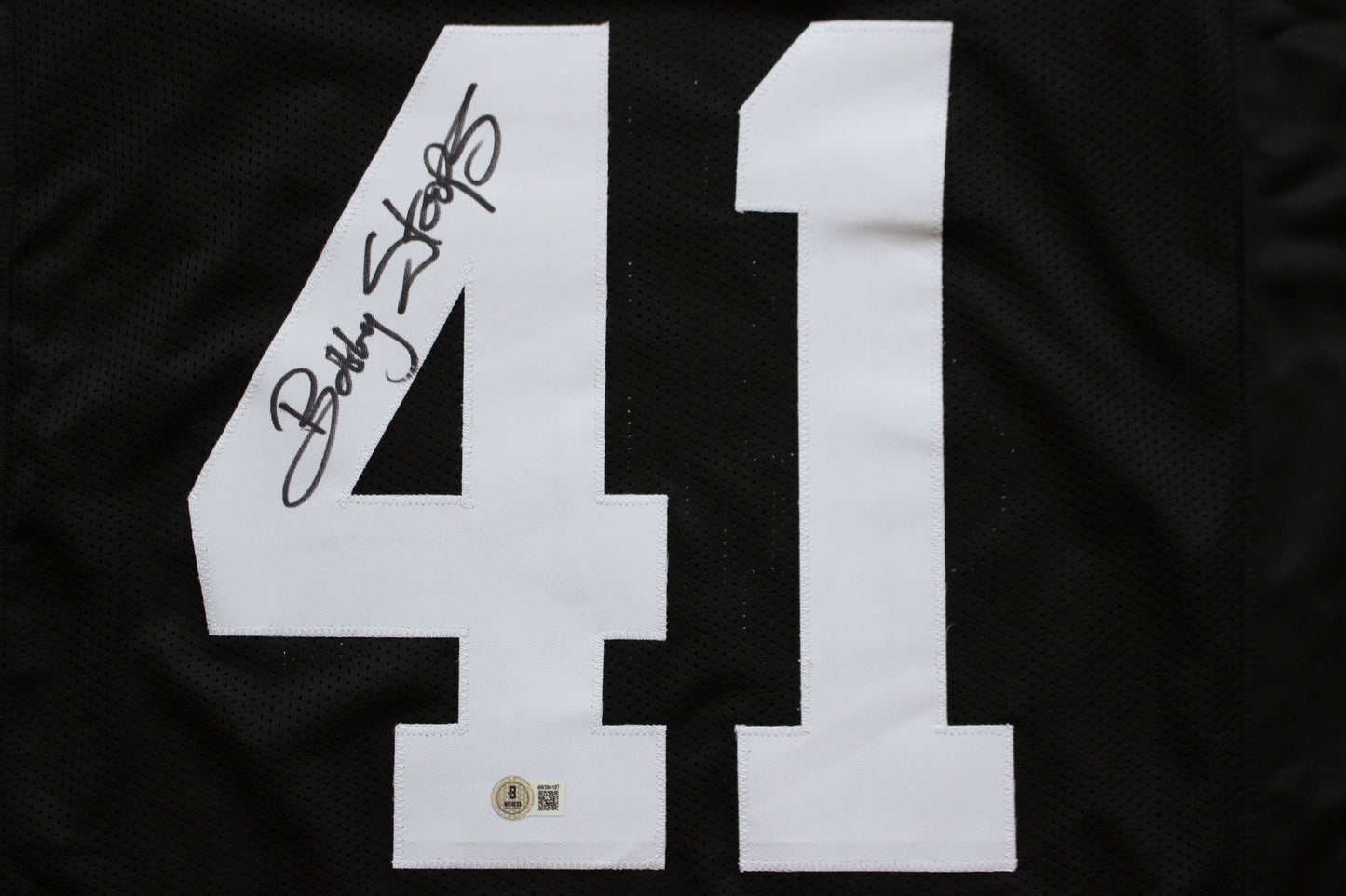 BOB BOBBY STOOPS IOWA HAWKEYES SIGNED FOOTBALL JERSEY OU Sooners BAS