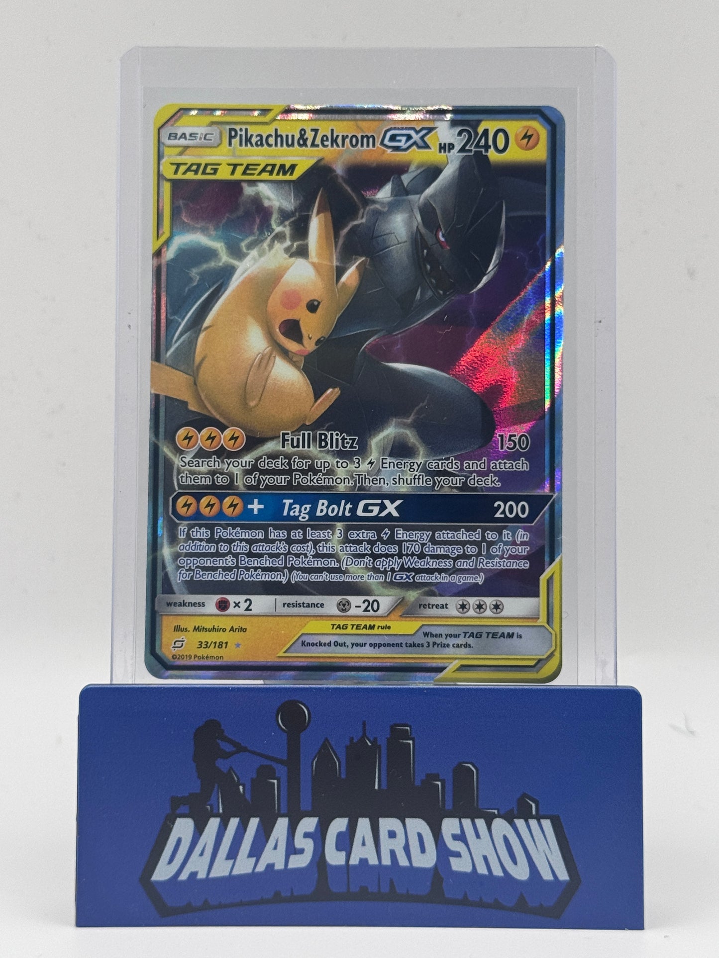 2019 Pokemon - Pikachu & Zekrom GX - 33/181 Team Up NM