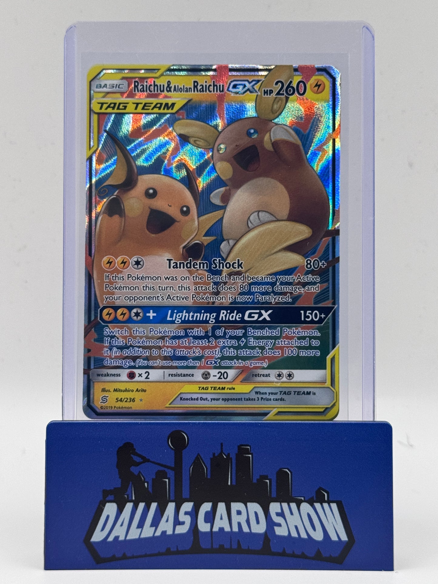 2019 Pokemon - Raichu & Alolan Raichu GX - 54/236 Unified Minds NM