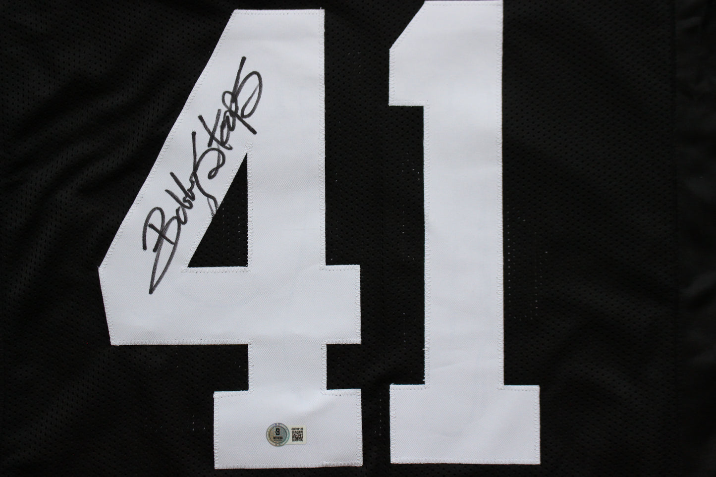 BOB BOBBY STOOPS IOWA HAWKEYES SIGNED FOOTBALL JERSEY OU Sooners BAS