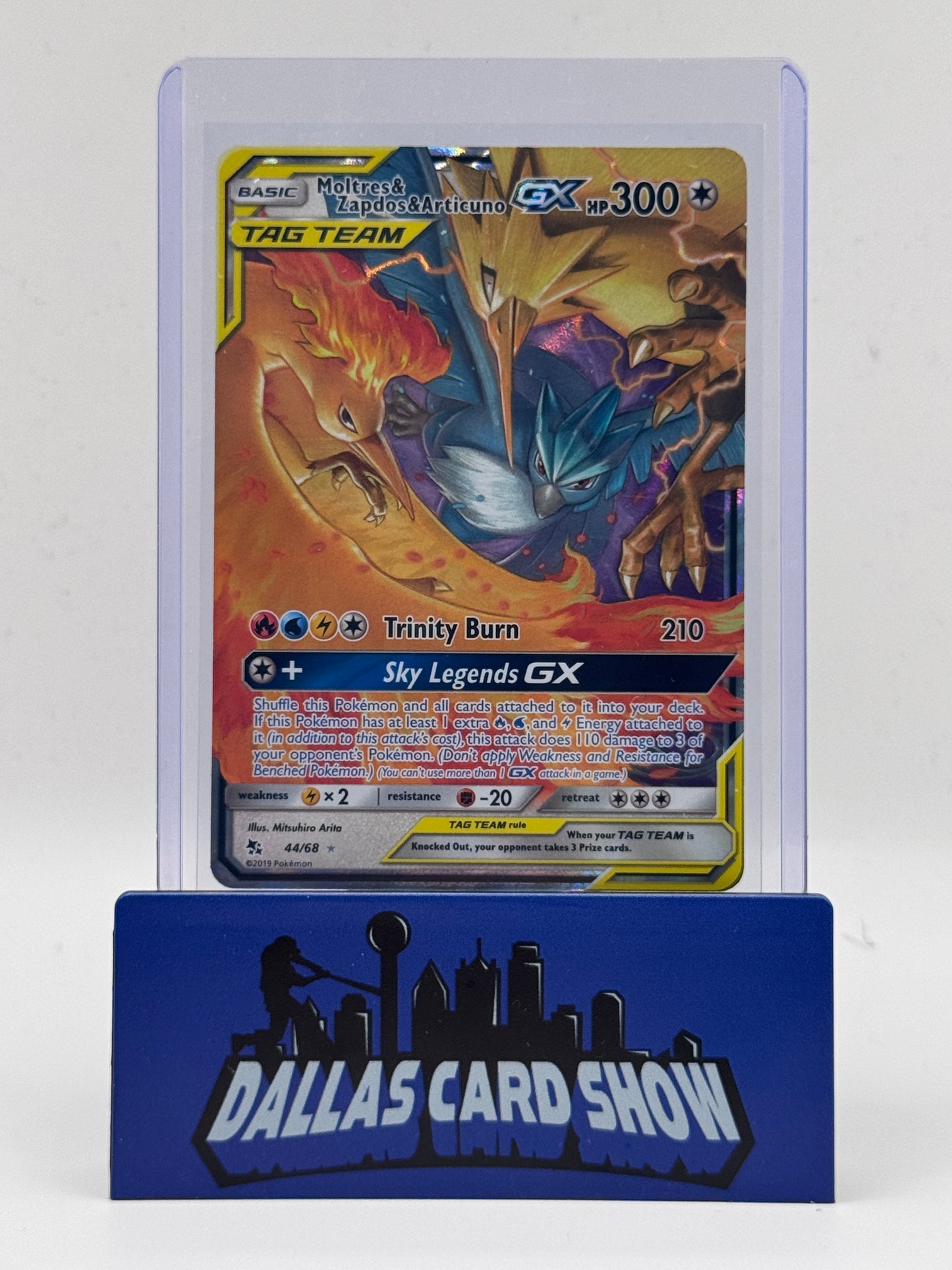 2019 Pokemon - Moltres & Zapdos & Articuno GX - 44/68 Hidden Fates NM