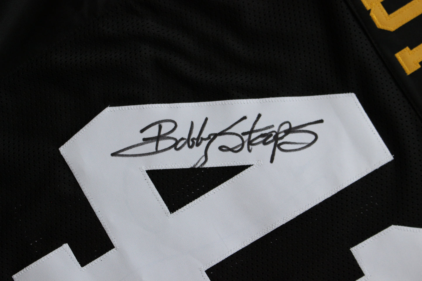 BOB BOBBY STOOPS IOWA HAWKEYES SIGNED FOOTBALL JERSEY OU Sooners BAS